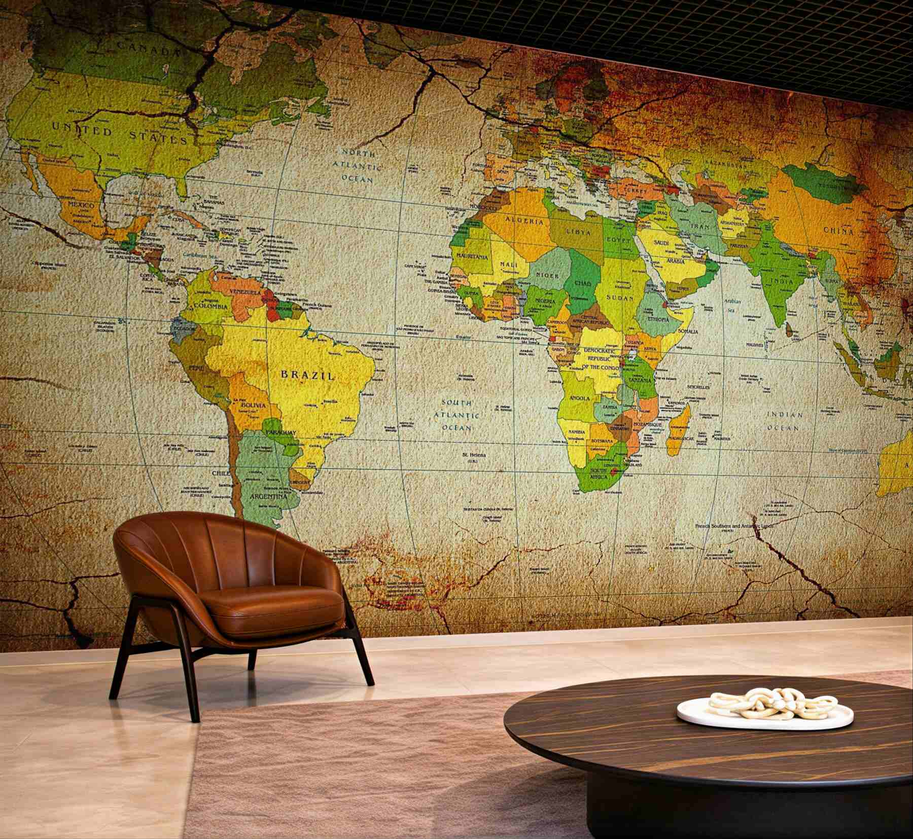 Fototapeta mapa geograficzna świata