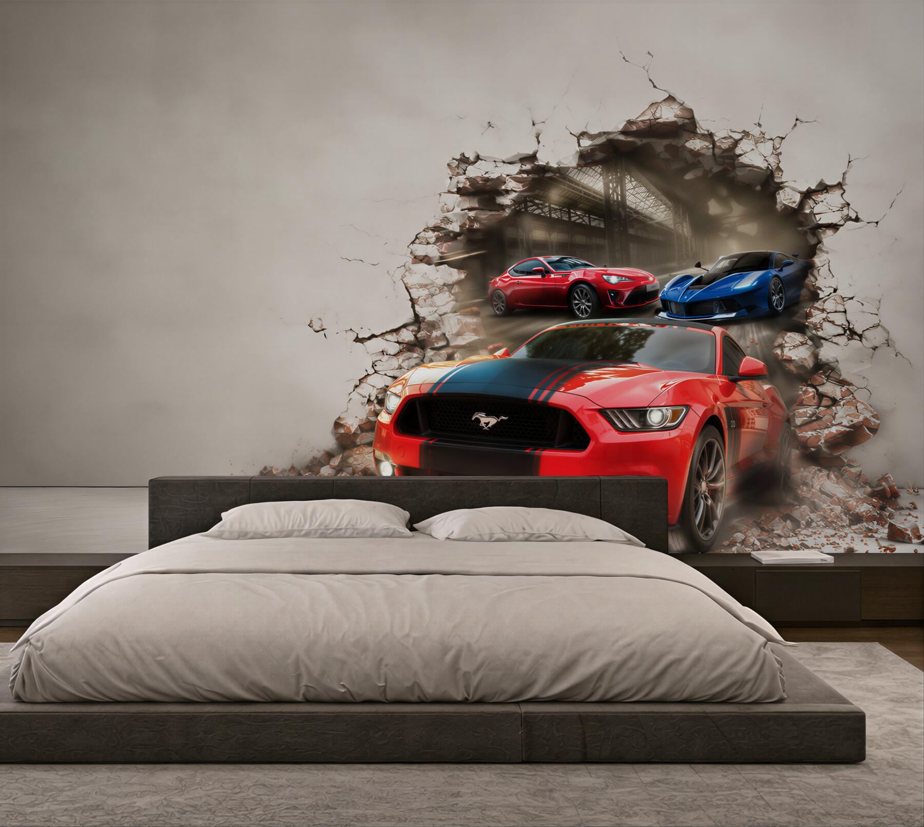 Fototapeta mustang czerwony na ścianie