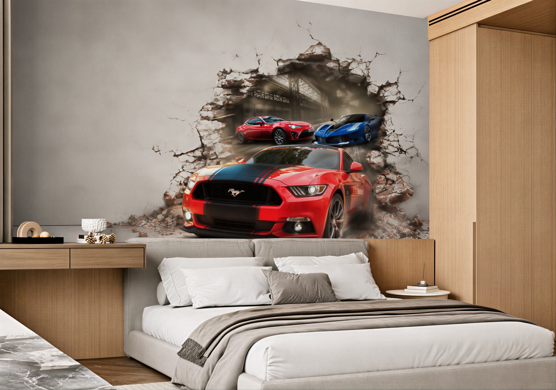 Fototapeta mustang czerwony na ścianie