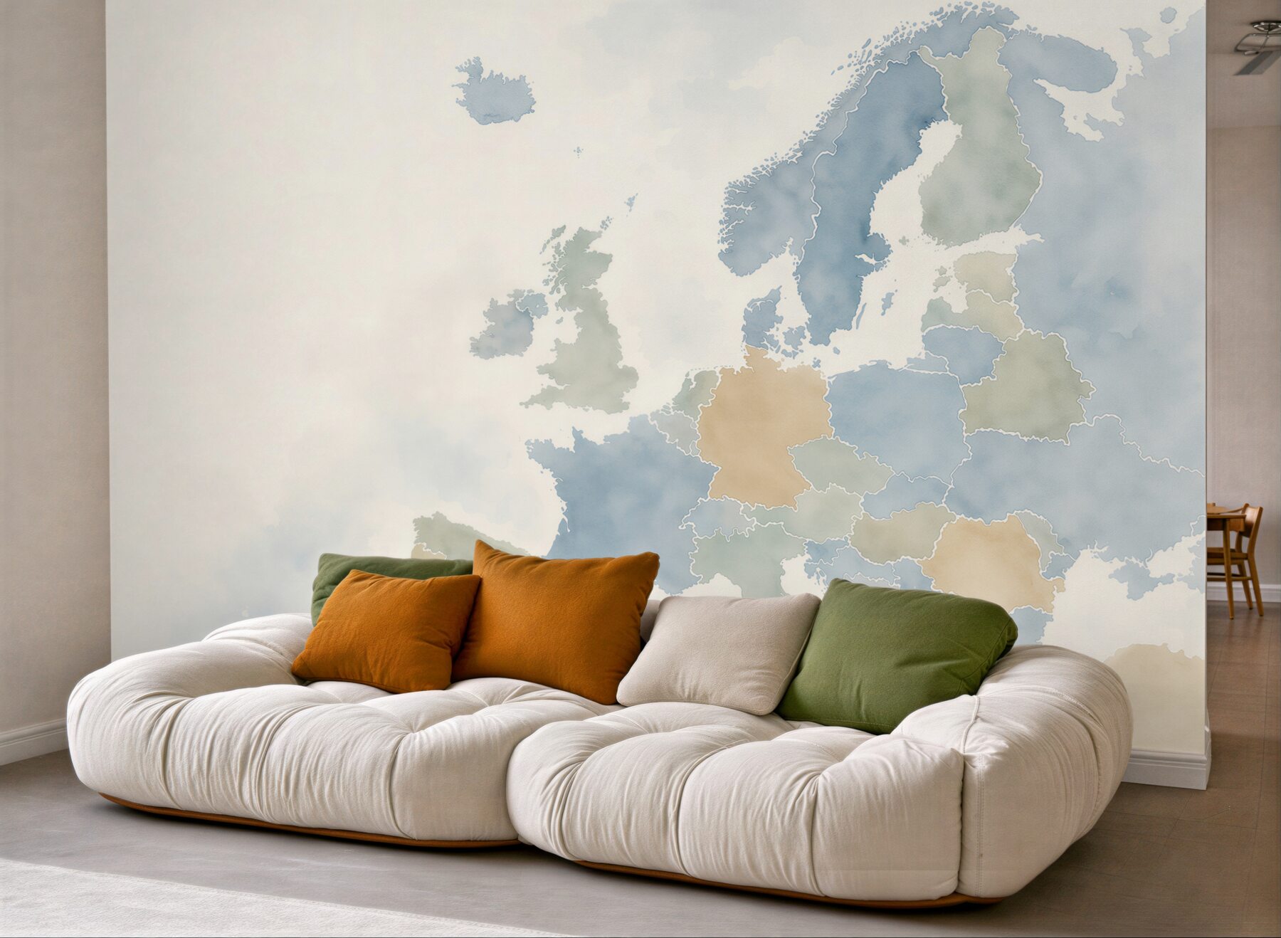 Fototapeta mapa europy z flagami krajów