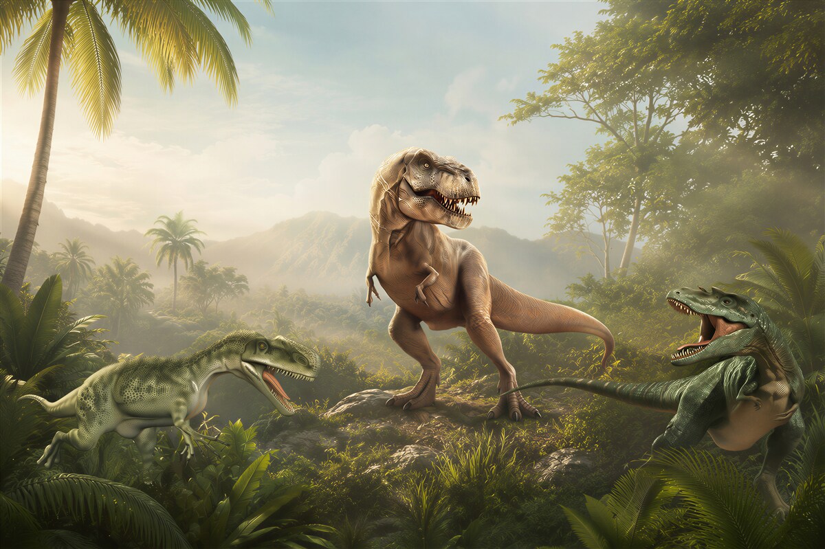 Fototapeta okres dinozaurów w strefie tropikalnej
