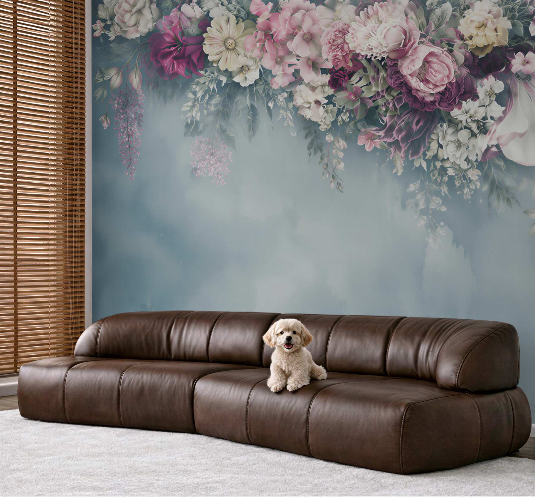Fototapeta Ściana, sofa i niebieski odcień