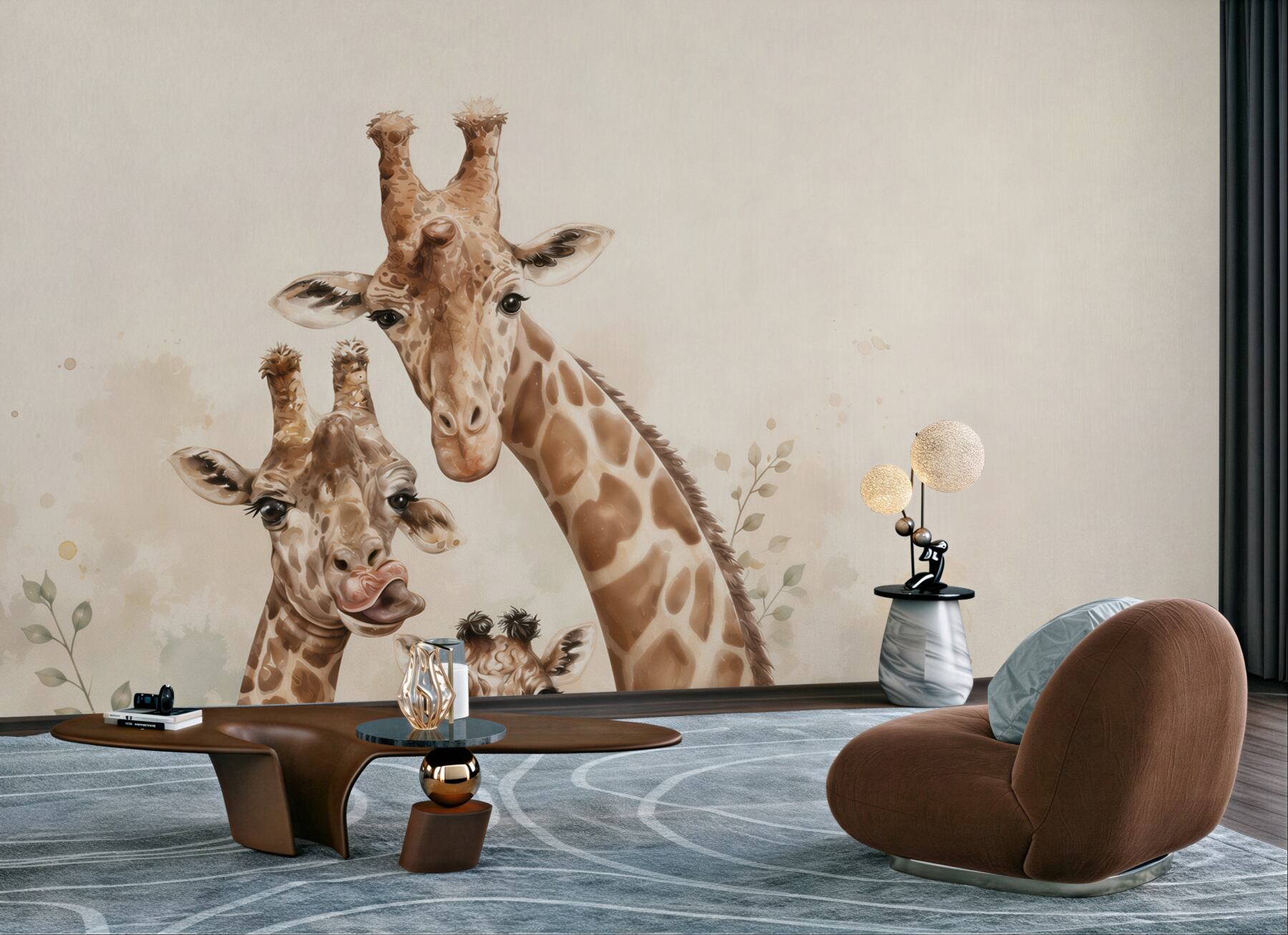 Fototapeta rodzina żyraf