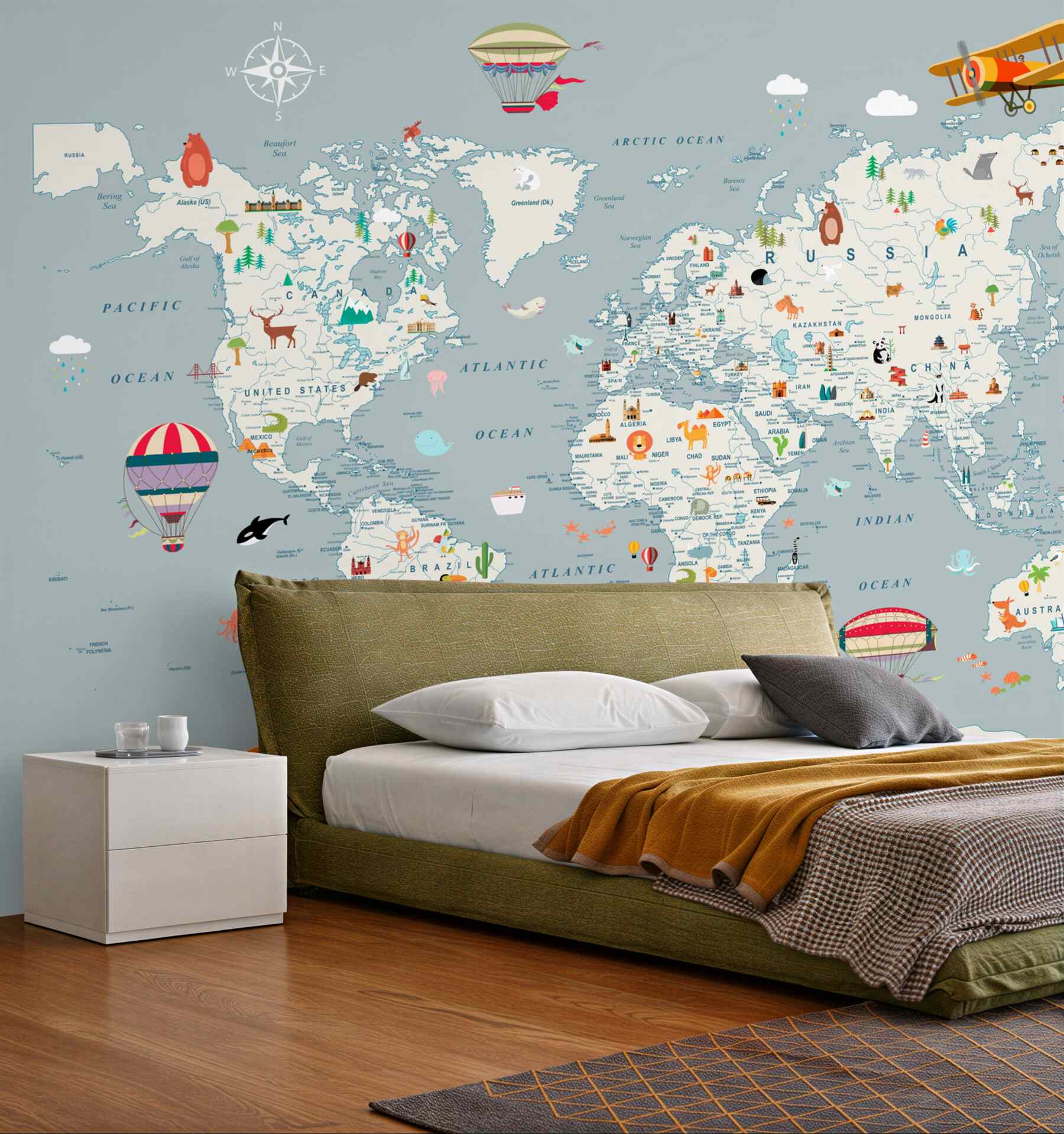 Fototapeta mapa świata i podróże lotnicze