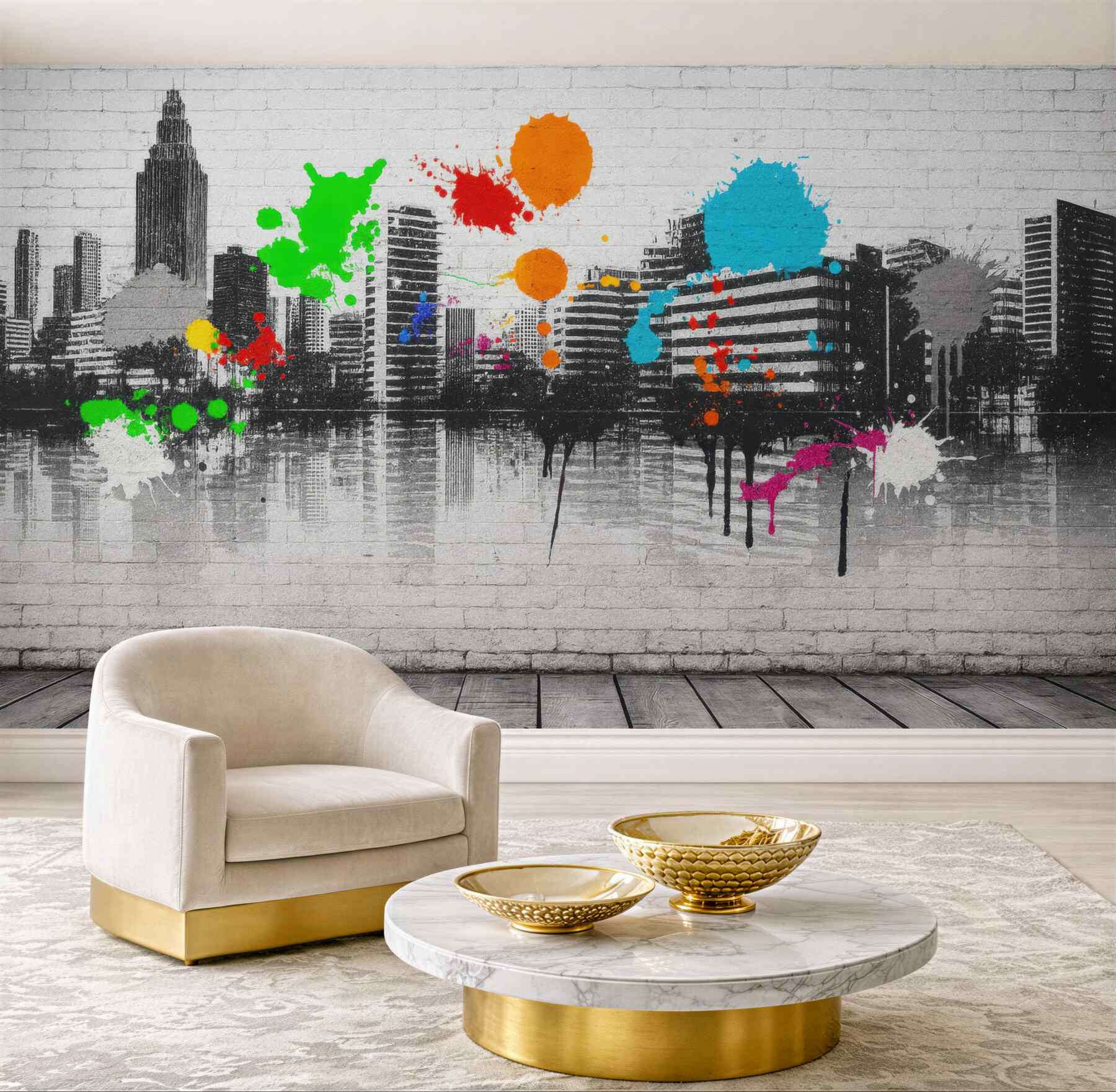 Fototapeta miejskie graffiti z kolorowym rozmachem