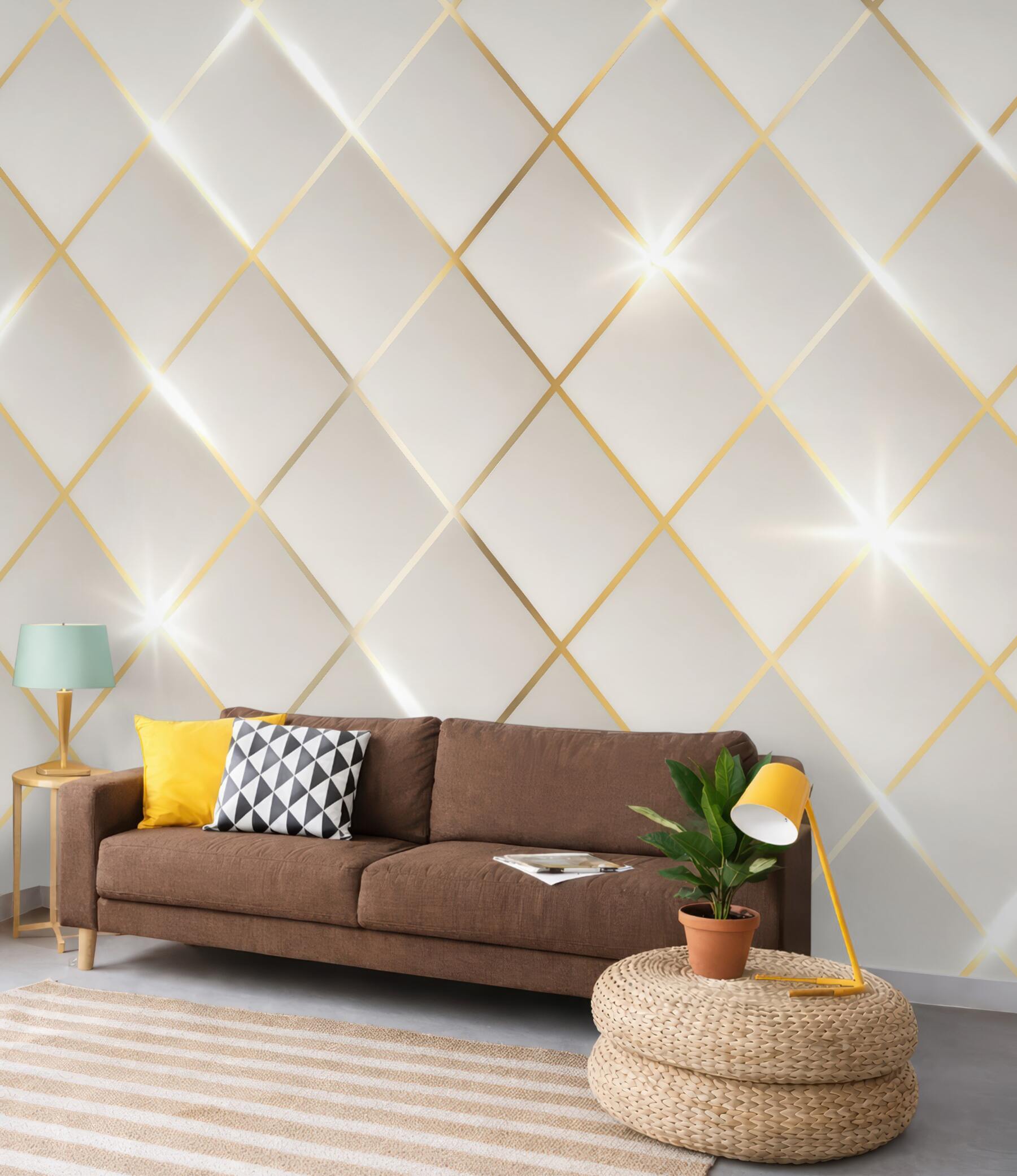 Fototapeta złota geometryczna elegancja z blaskiem