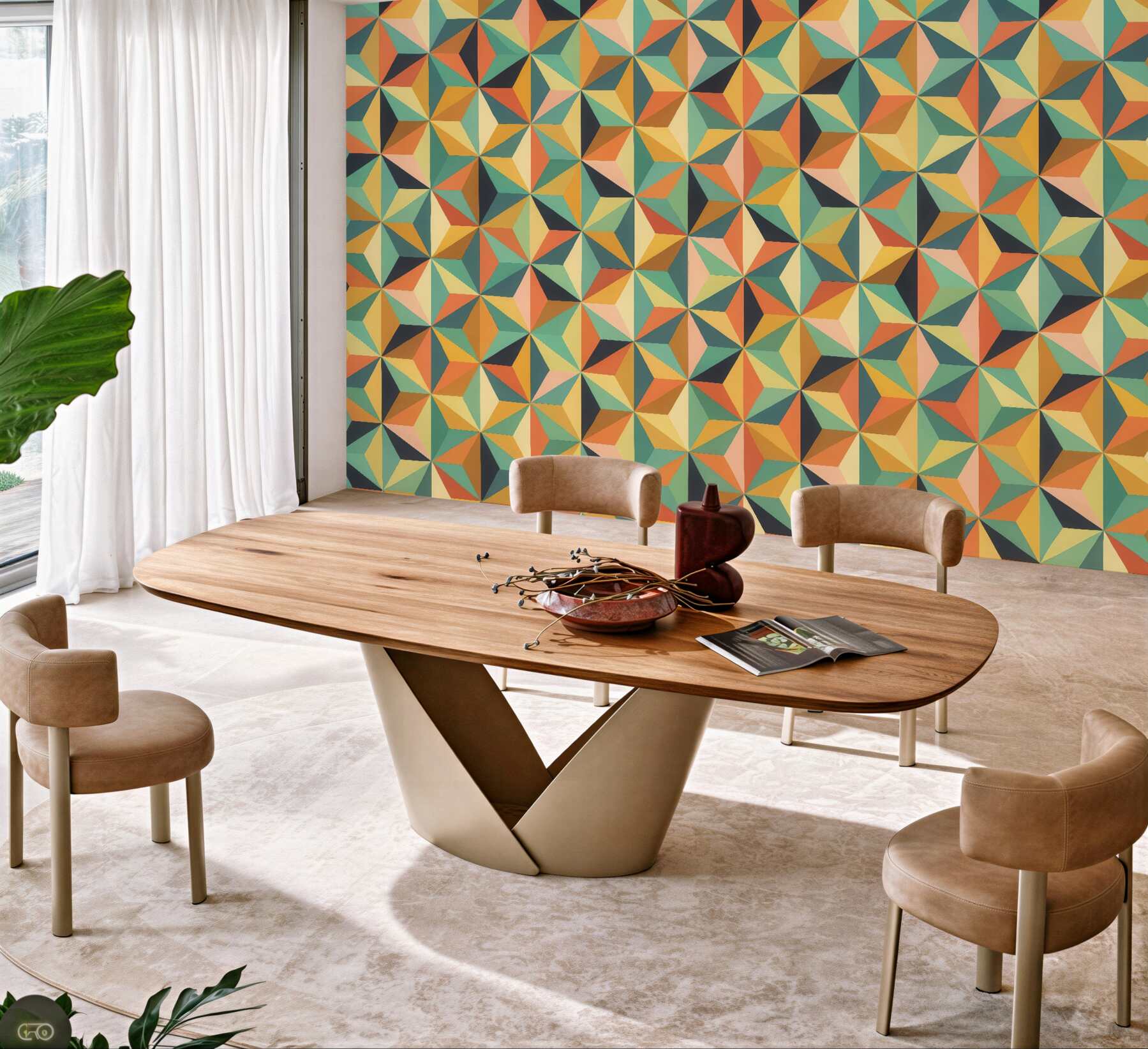 Fototapeta retro mozaika geometrycznych gwiazd