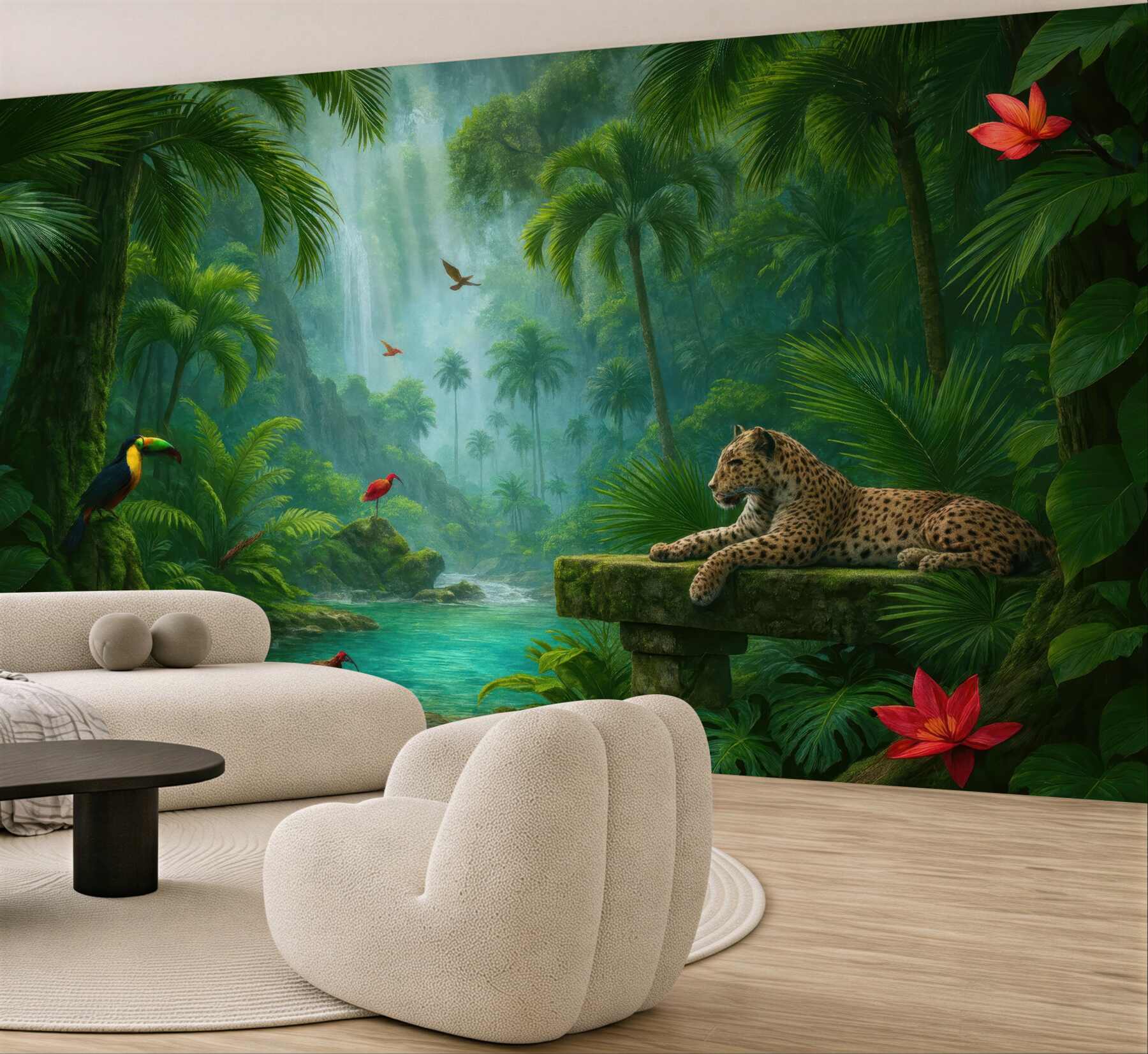 Fototapeta tropikalna laguna z jaguarem