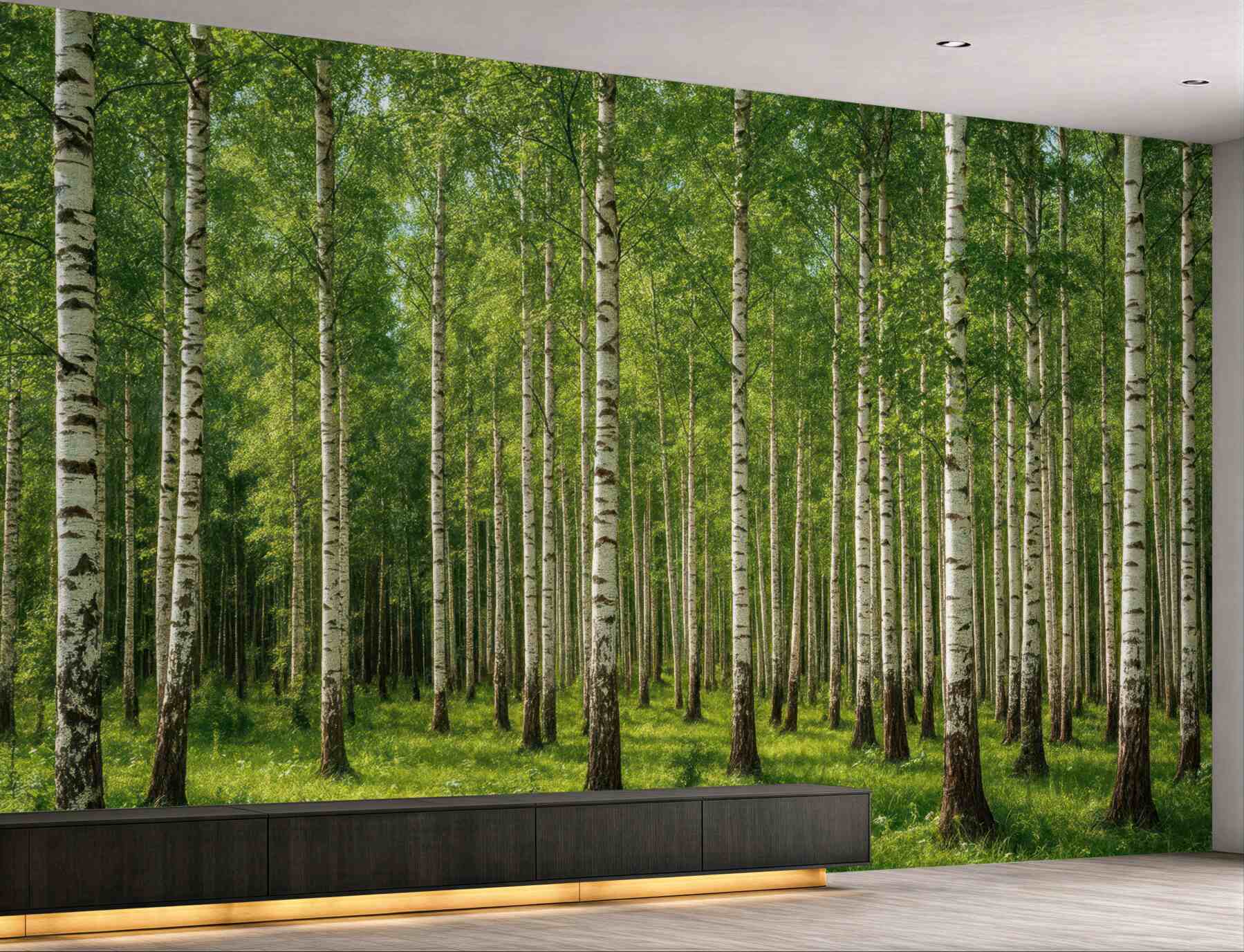 Fototapeta słoneczny brzozowy las