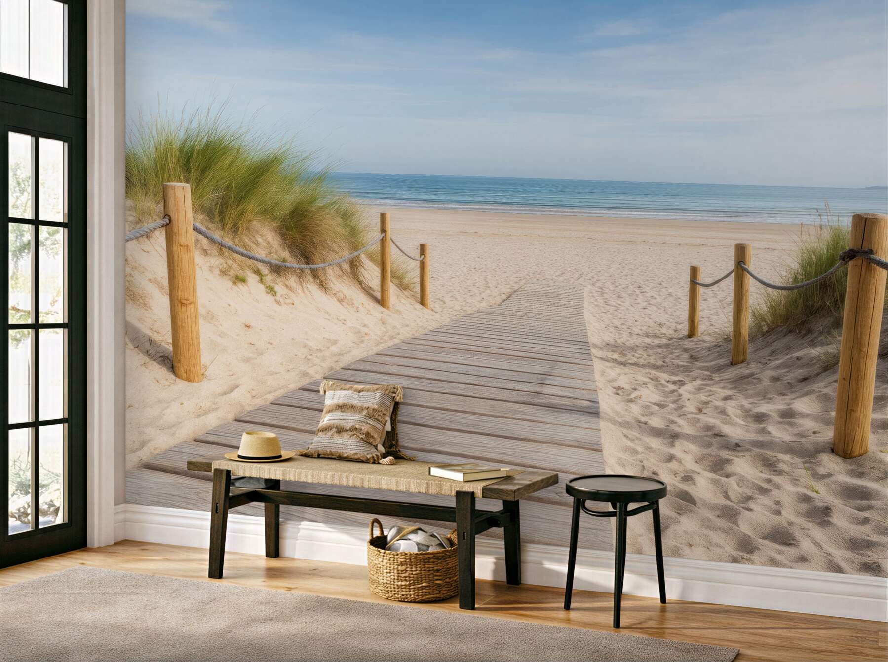 Fototapeta słoneczna ścieżka na spokojną plażę