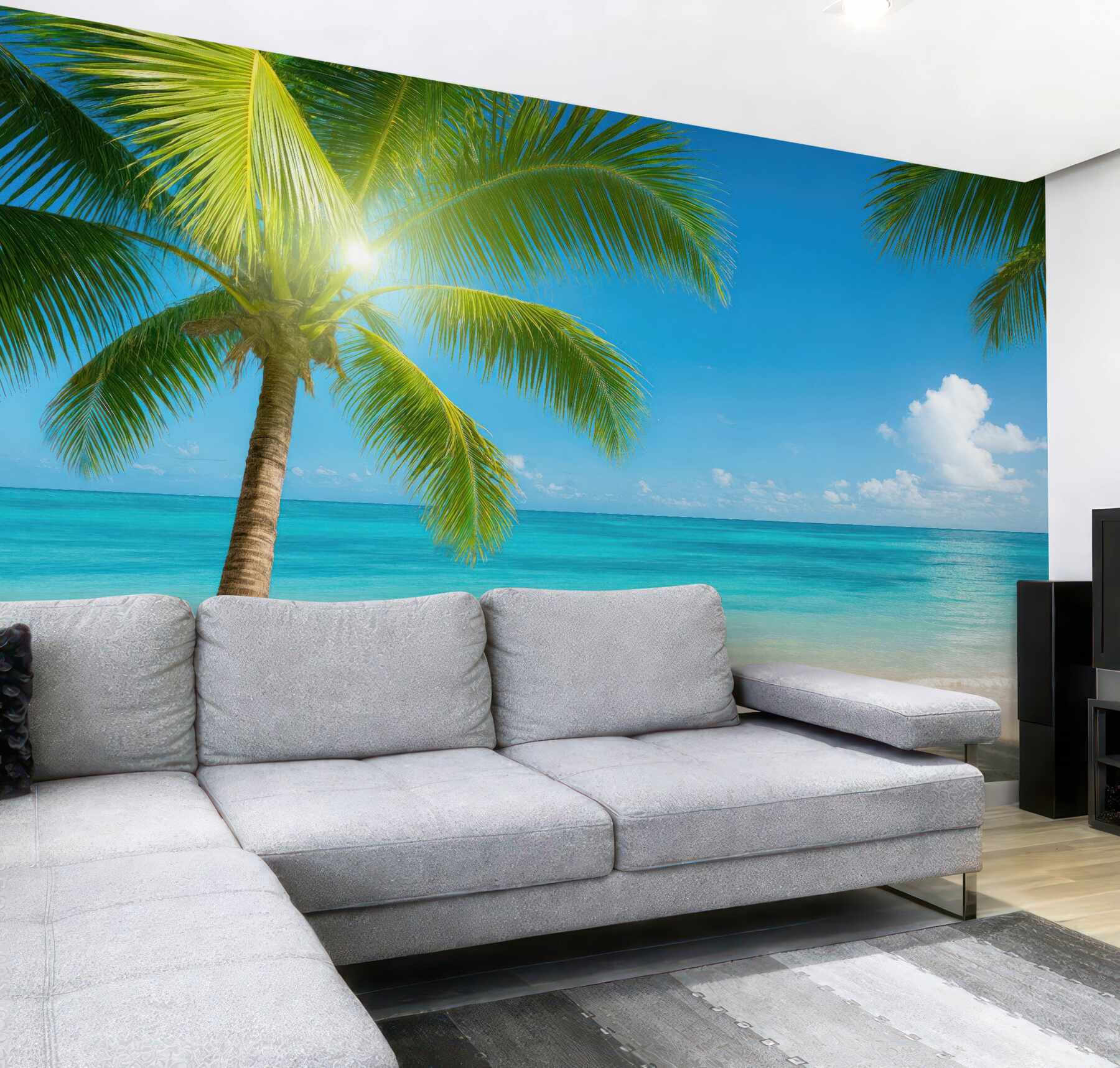 Fototapeta rajska plaża pod palmami