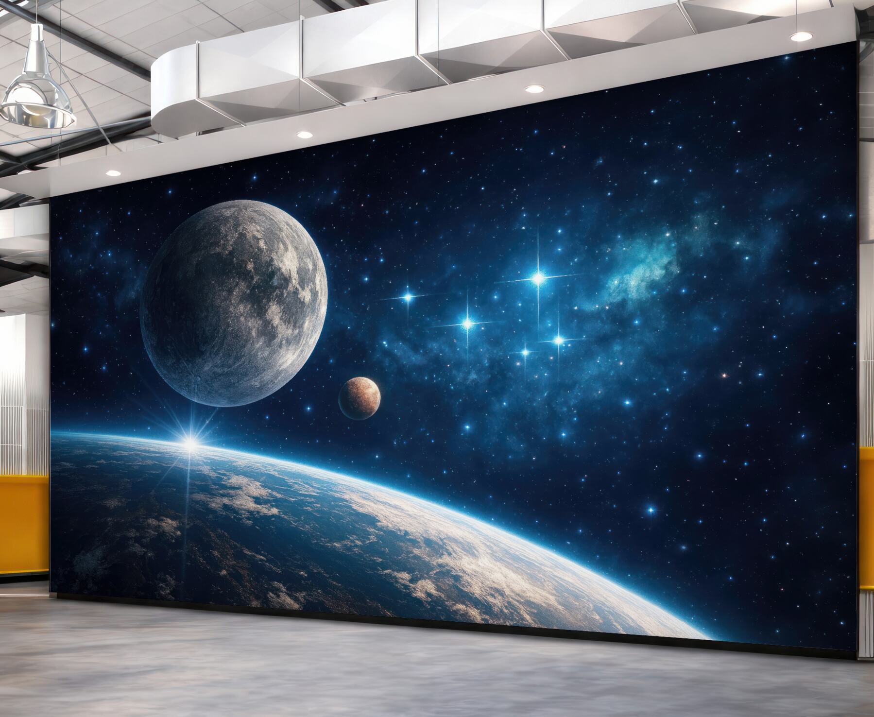 Fototapeta kosmiczny wschód nad planetarnym horyzontem