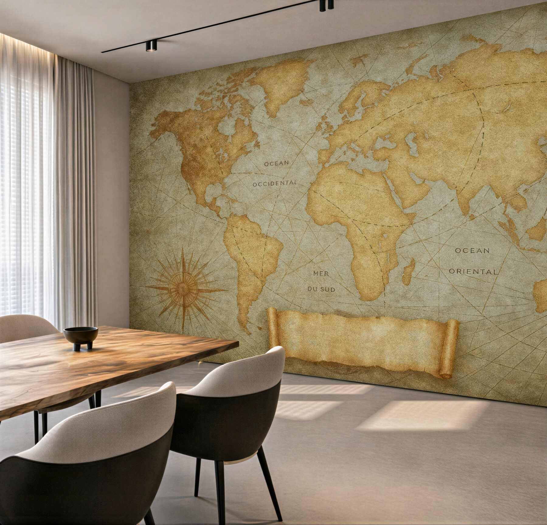 Fototapeta vintage mapa świata na pergaminie