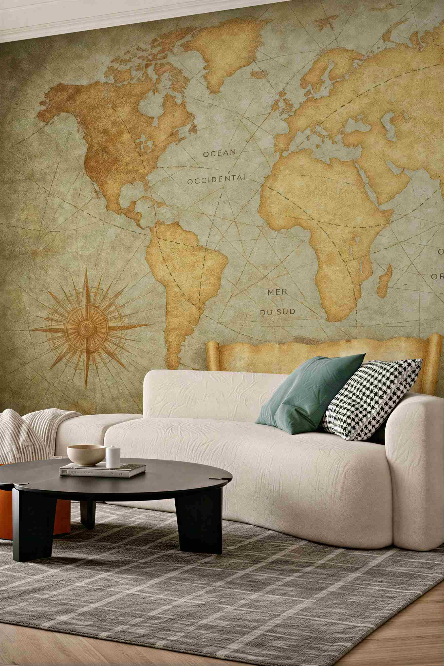 Fototapeta vintage mapa świata na pergaminie