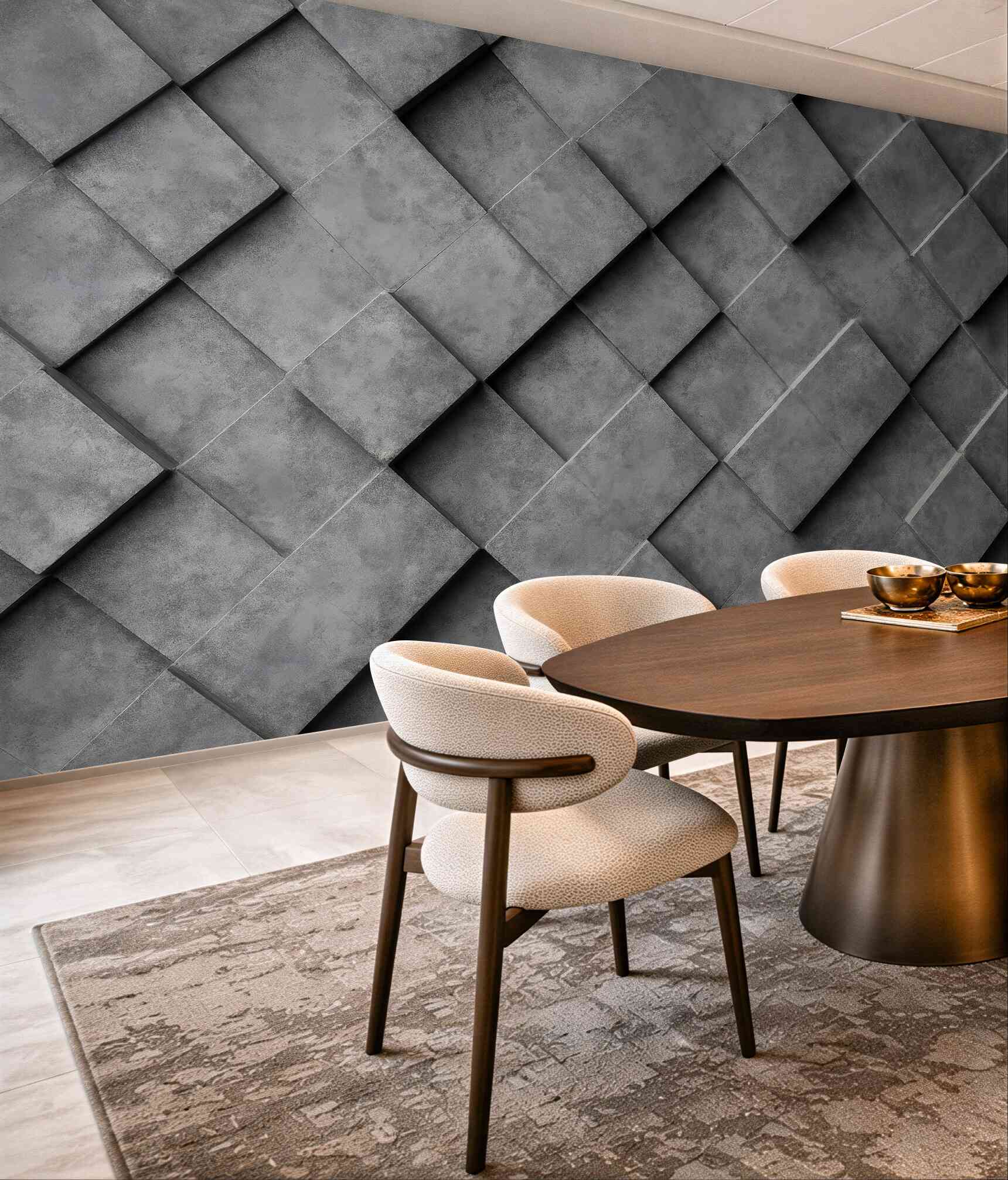 Fototapeta grafitowa geometryczna mozaika 3d