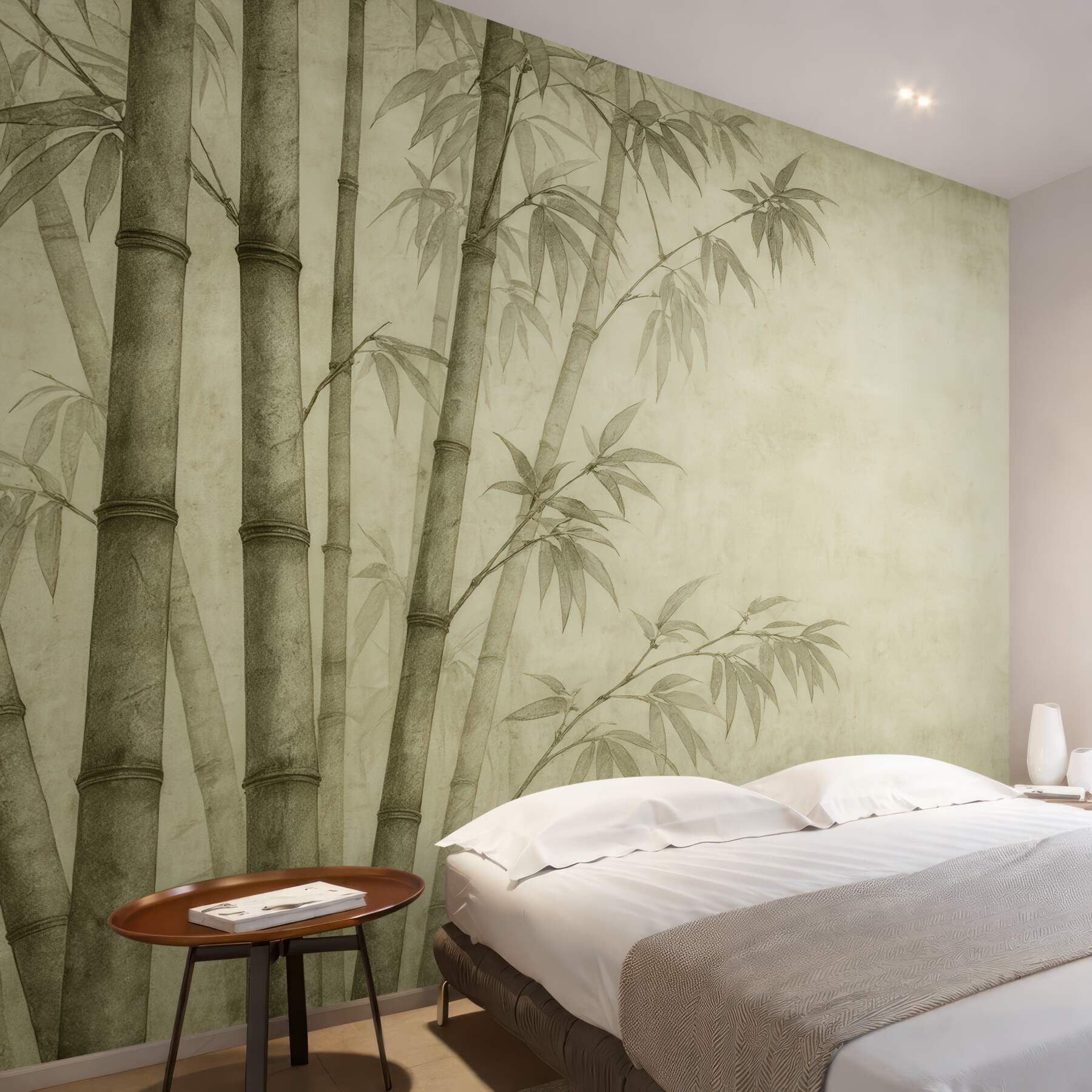 Fototapeta subtelny bambus w sepiowej mgle