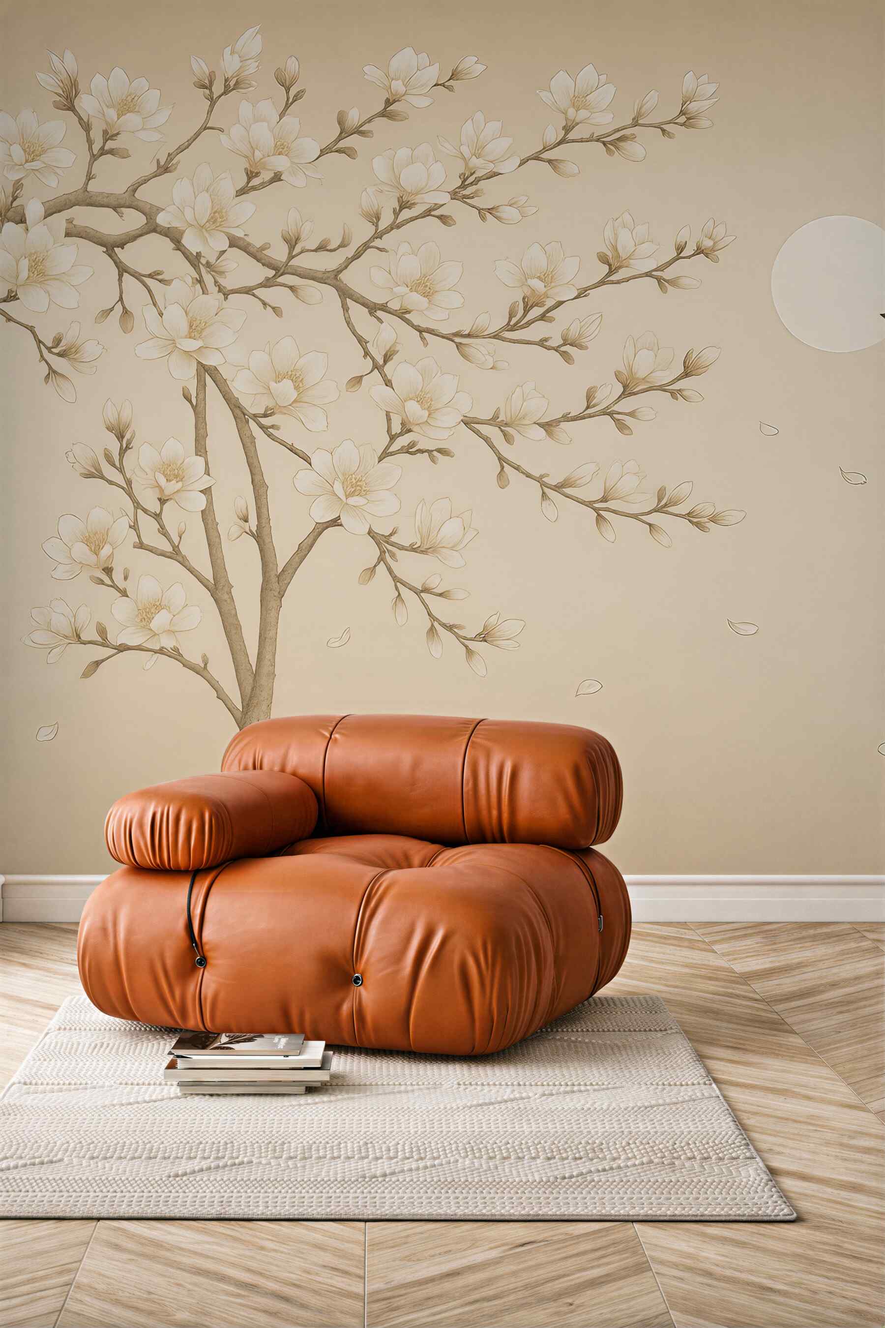 Fototapeta magnolie i ptaki w harmonii