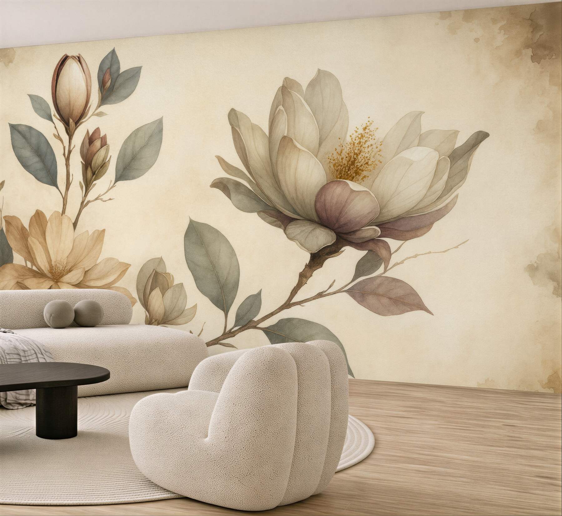 Fototapeta subtelne magnolie w stylu vintage