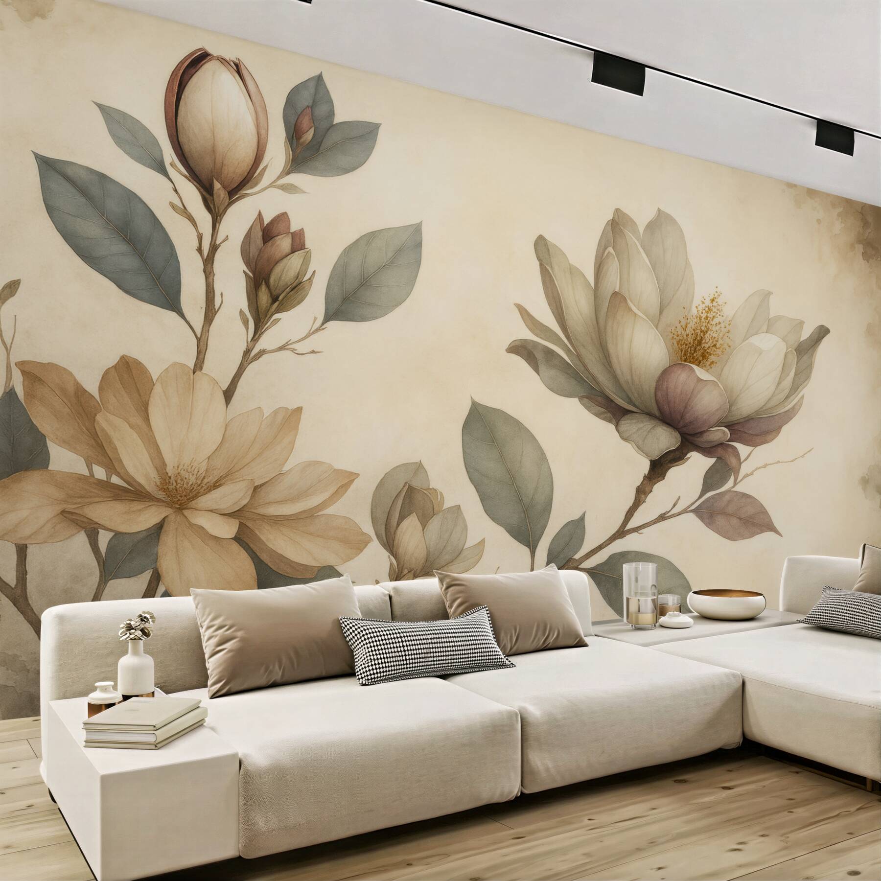 Fototapeta subtelne magnolie w stylu vintage