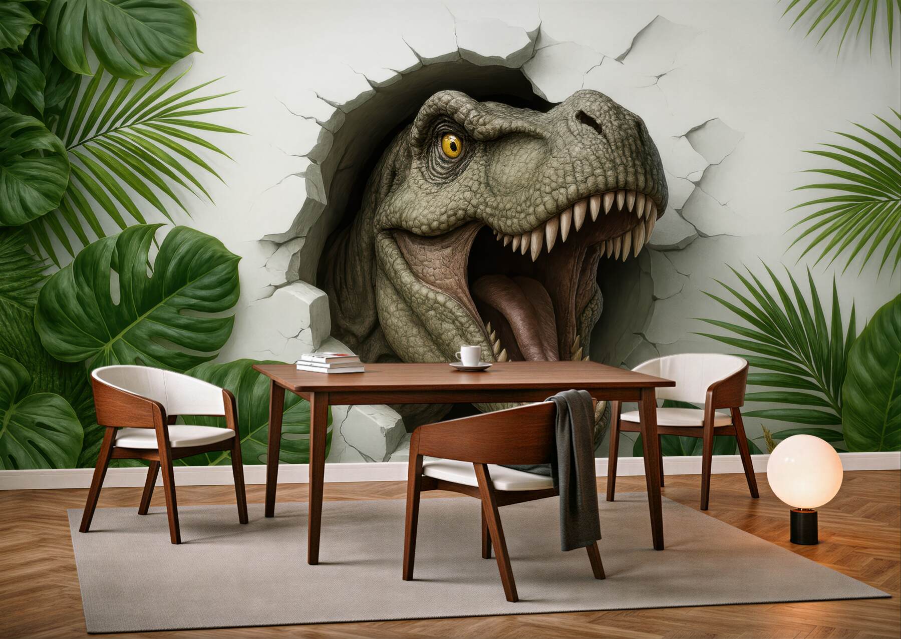 Fototapeta dinozaur w tropikalnej dżungli 3d