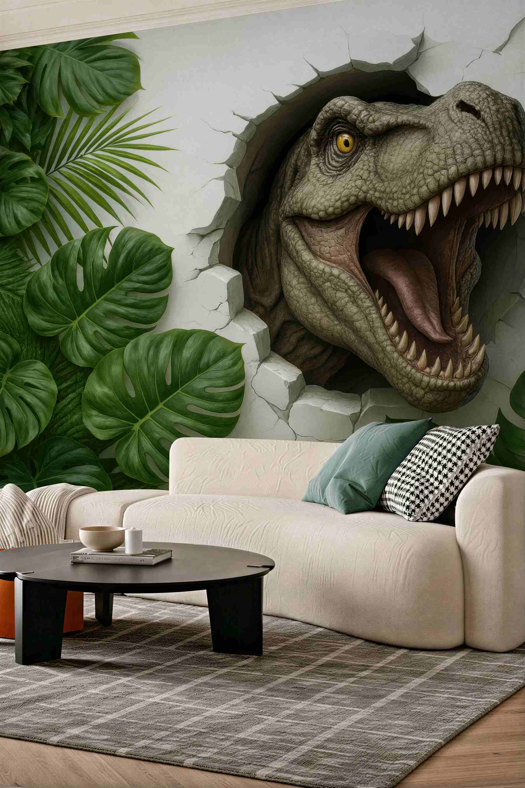 Fototapeta dinozaur w tropikalnej dżungli 3d