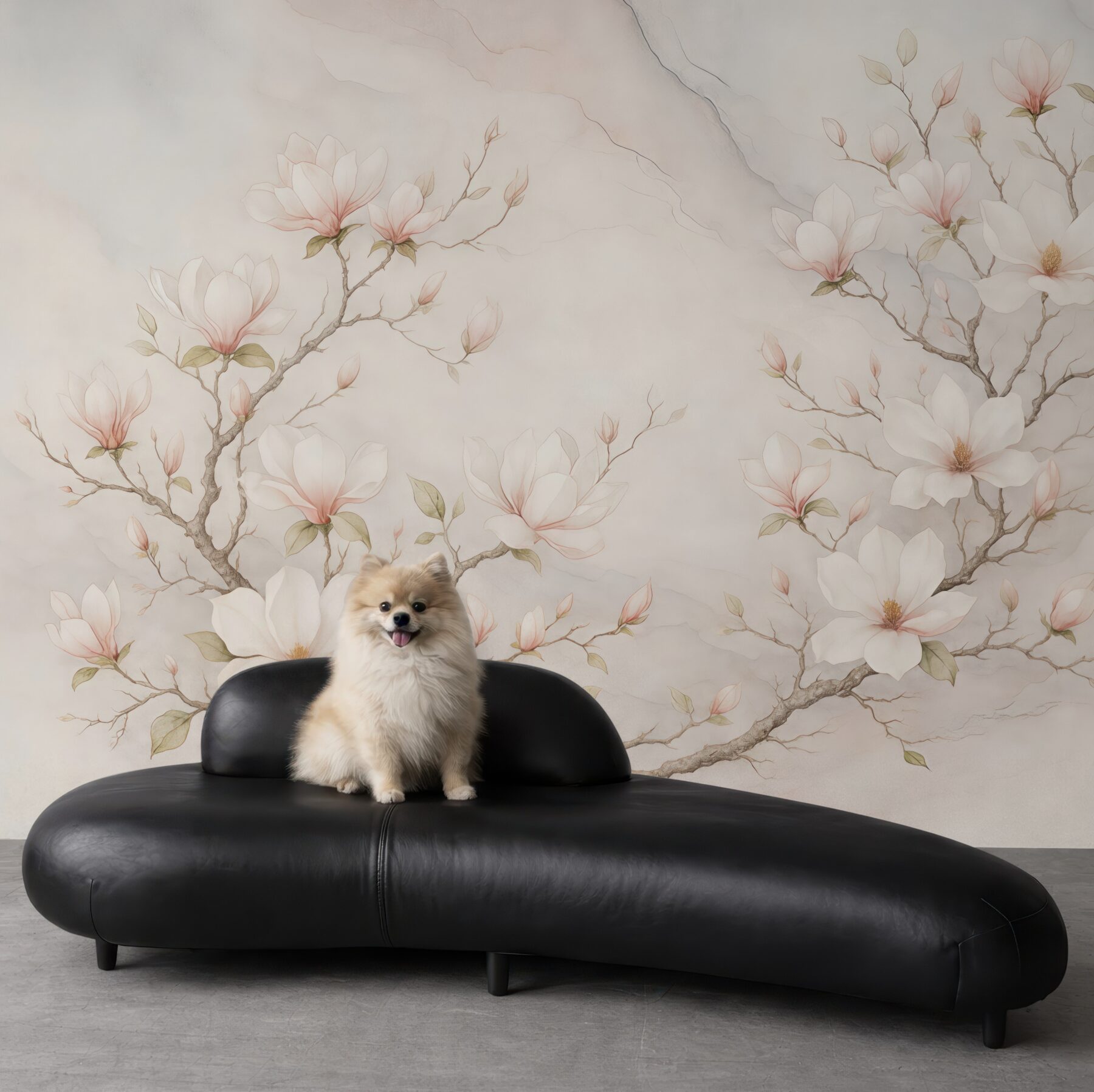 Fototapeta delikatne magnolie na marmurowym tle