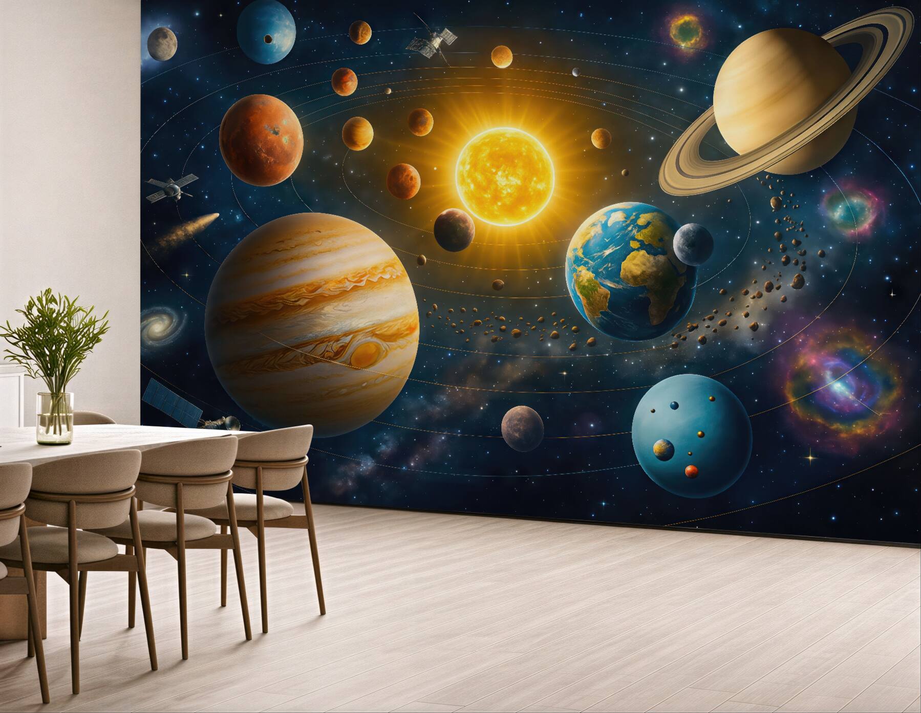 Fototapeta kolorowy układ planet kosmosu