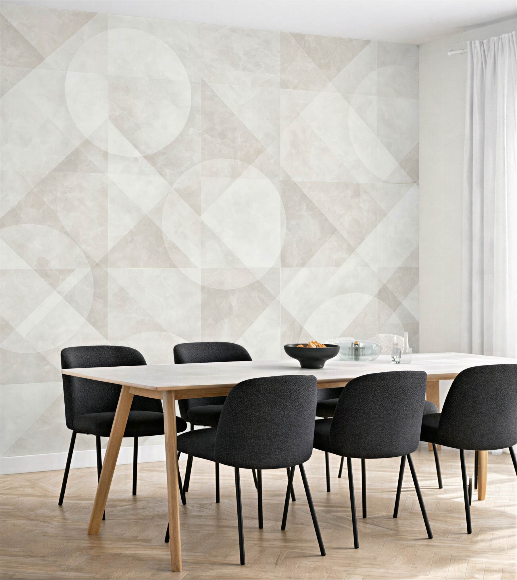 Fototapeta jasna mozaika geometryczna z kołami