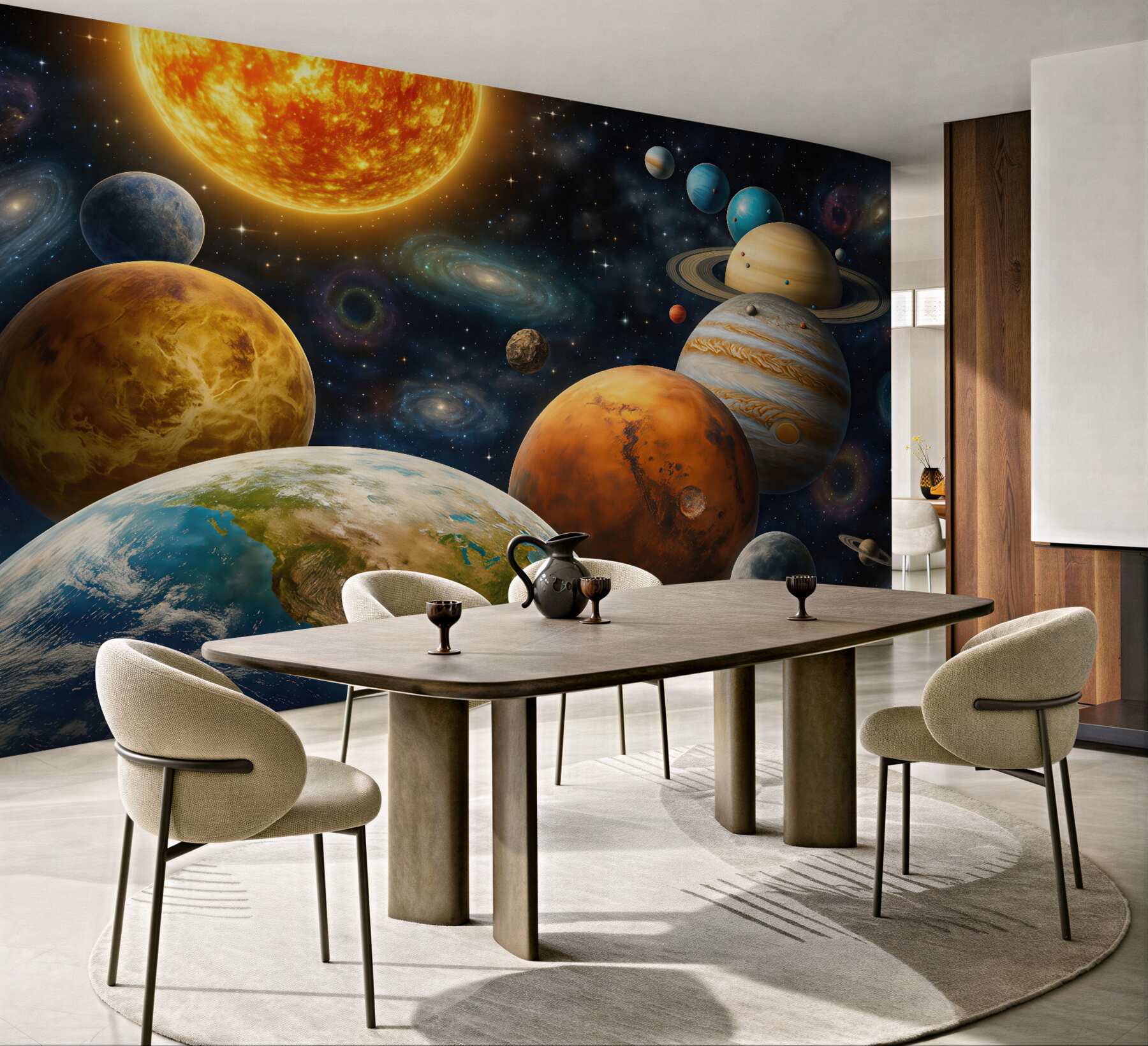 Fototapeta kosmiczny układ planet i gwiazd