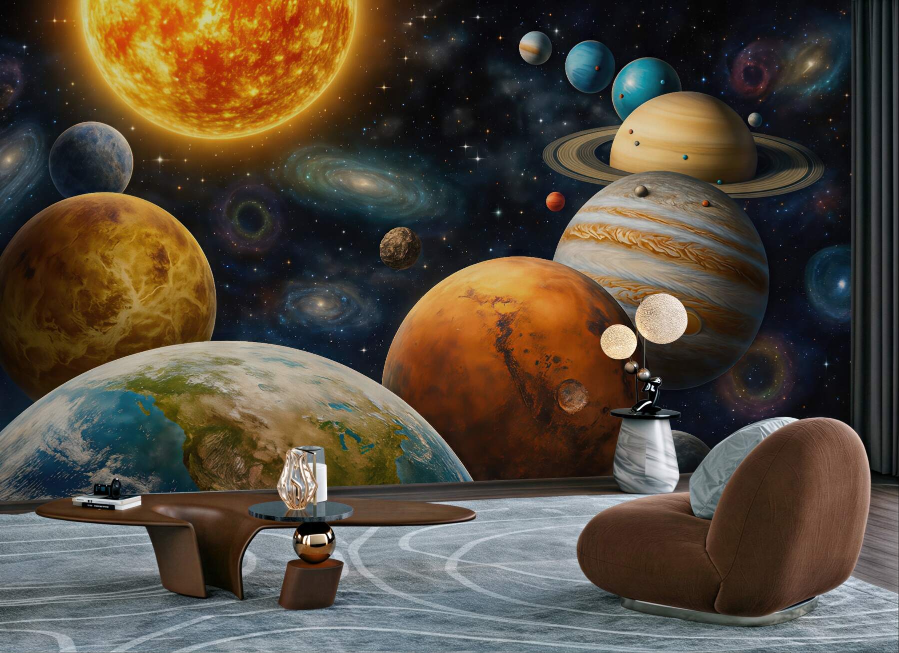 Fototapeta kosmiczny układ planet i gwiazd