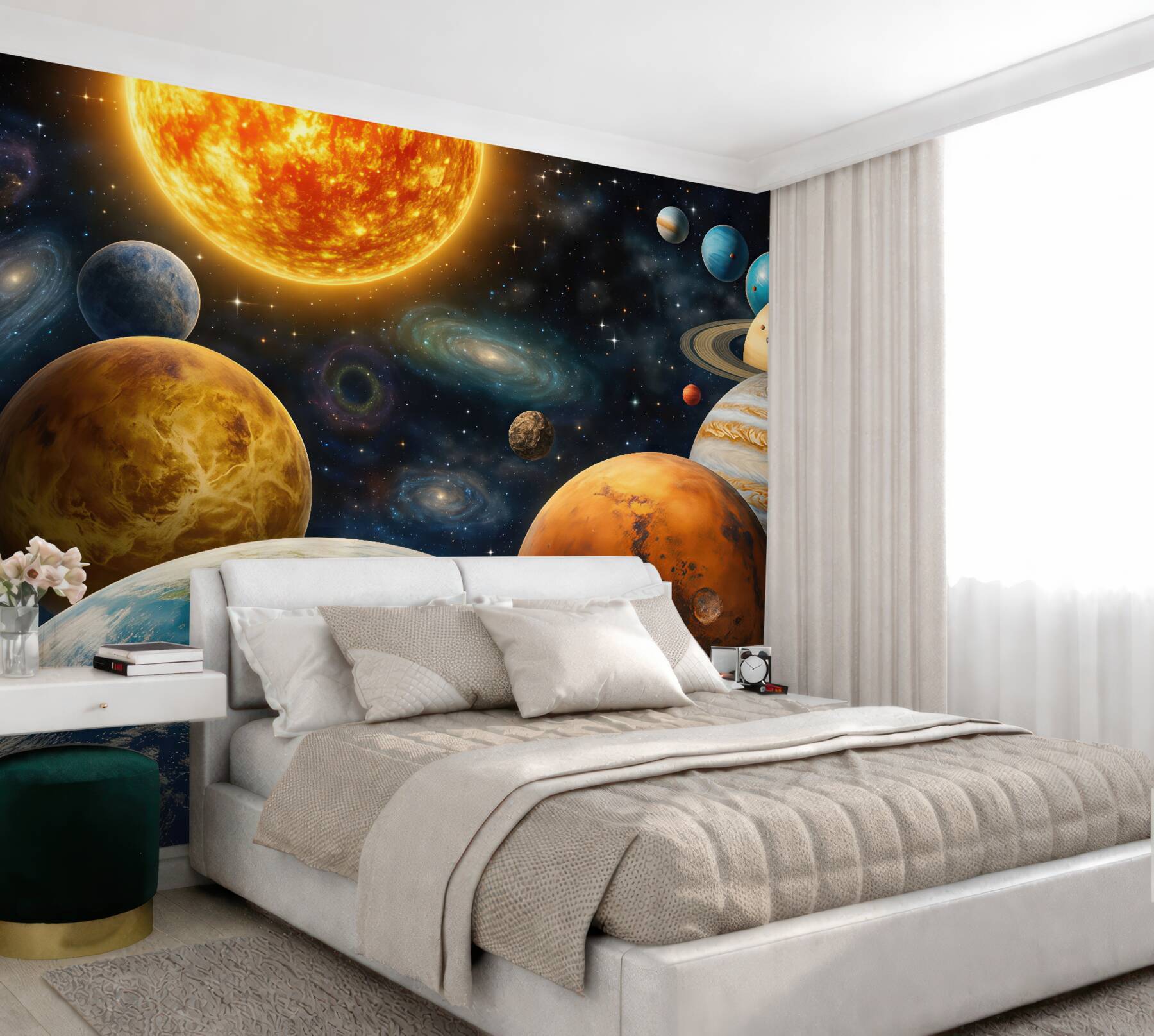 Fototapeta kosmiczny układ planet i gwiazd