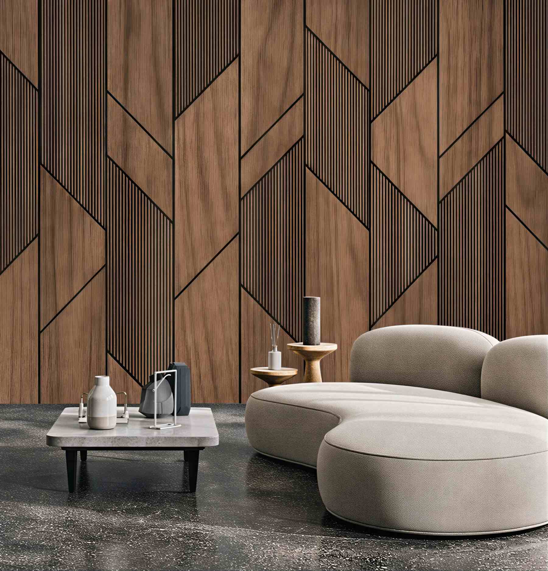 Fototapeta geometryczne drewniane panele nowoczesne
