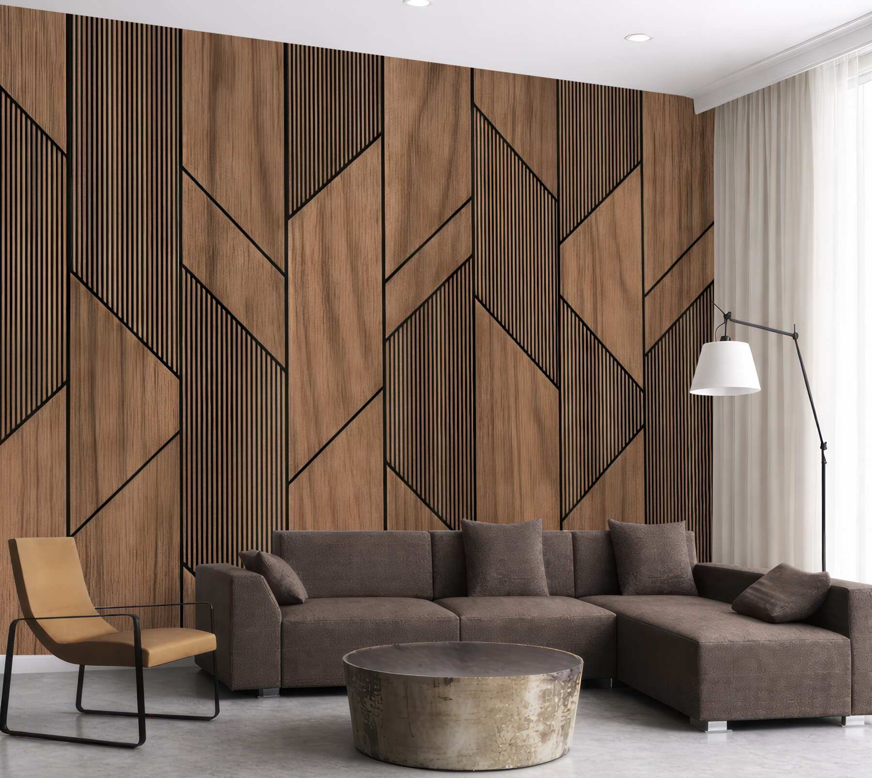Fototapeta geometryczne drewniane panele nowoczesne