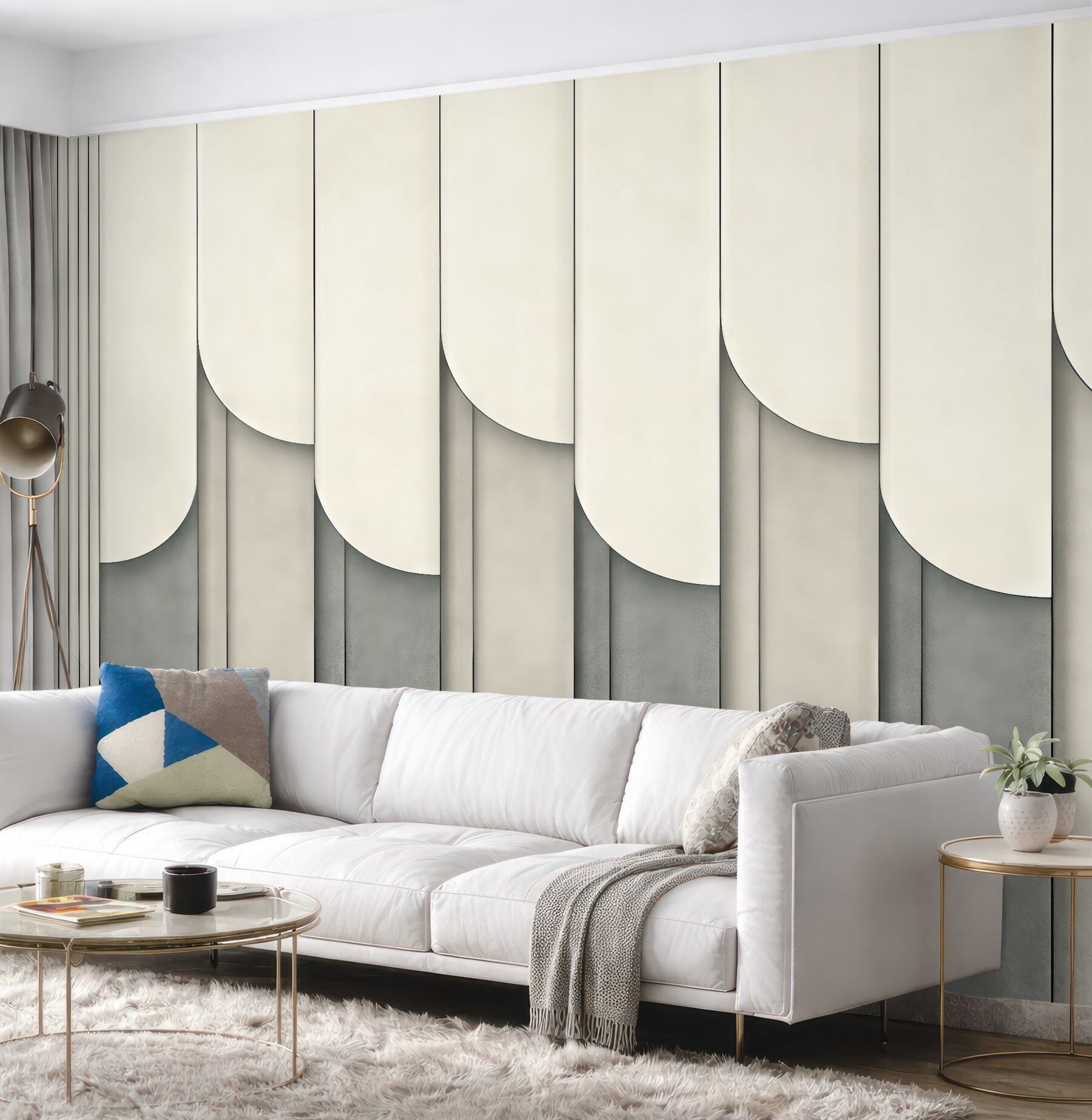 Fototapeta geometryczna elegancja w beżach i szarościach