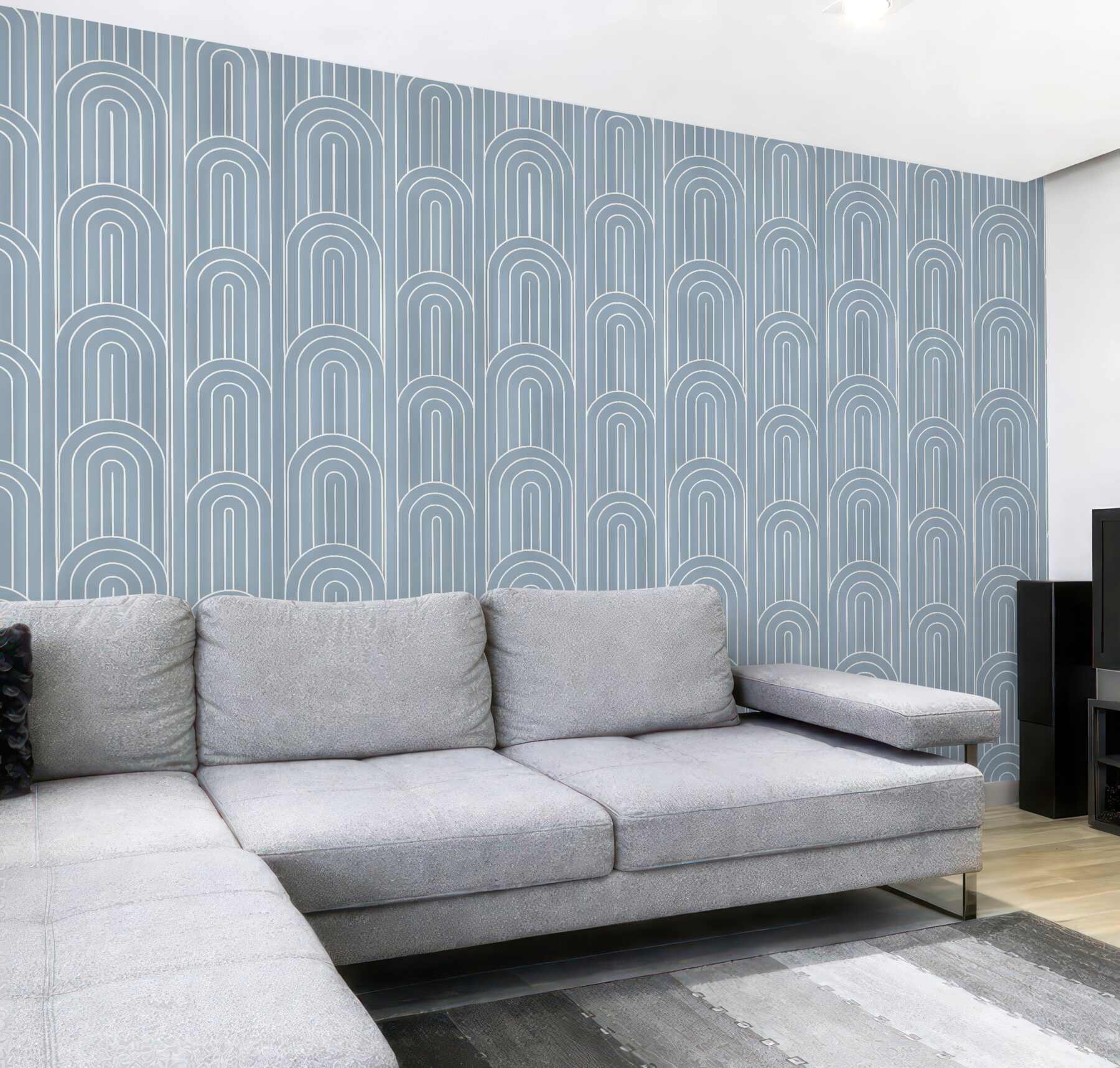 Fototapeta błękitne łuki w stylu art déco