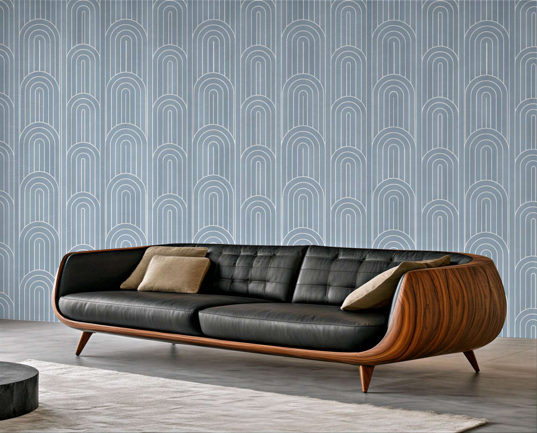 Fototapeta błękitne łuki w stylu art déco
