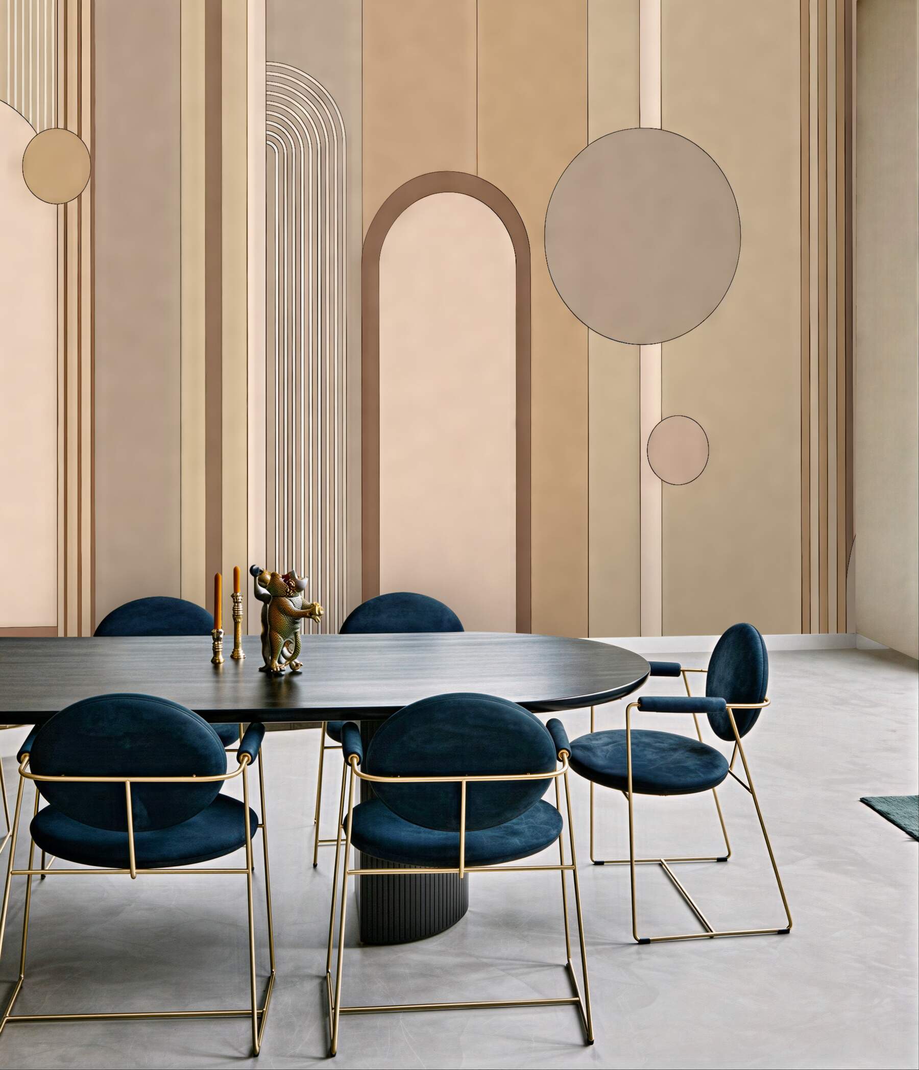 Fototapeta geometryczna elegancja w beżowych łukach