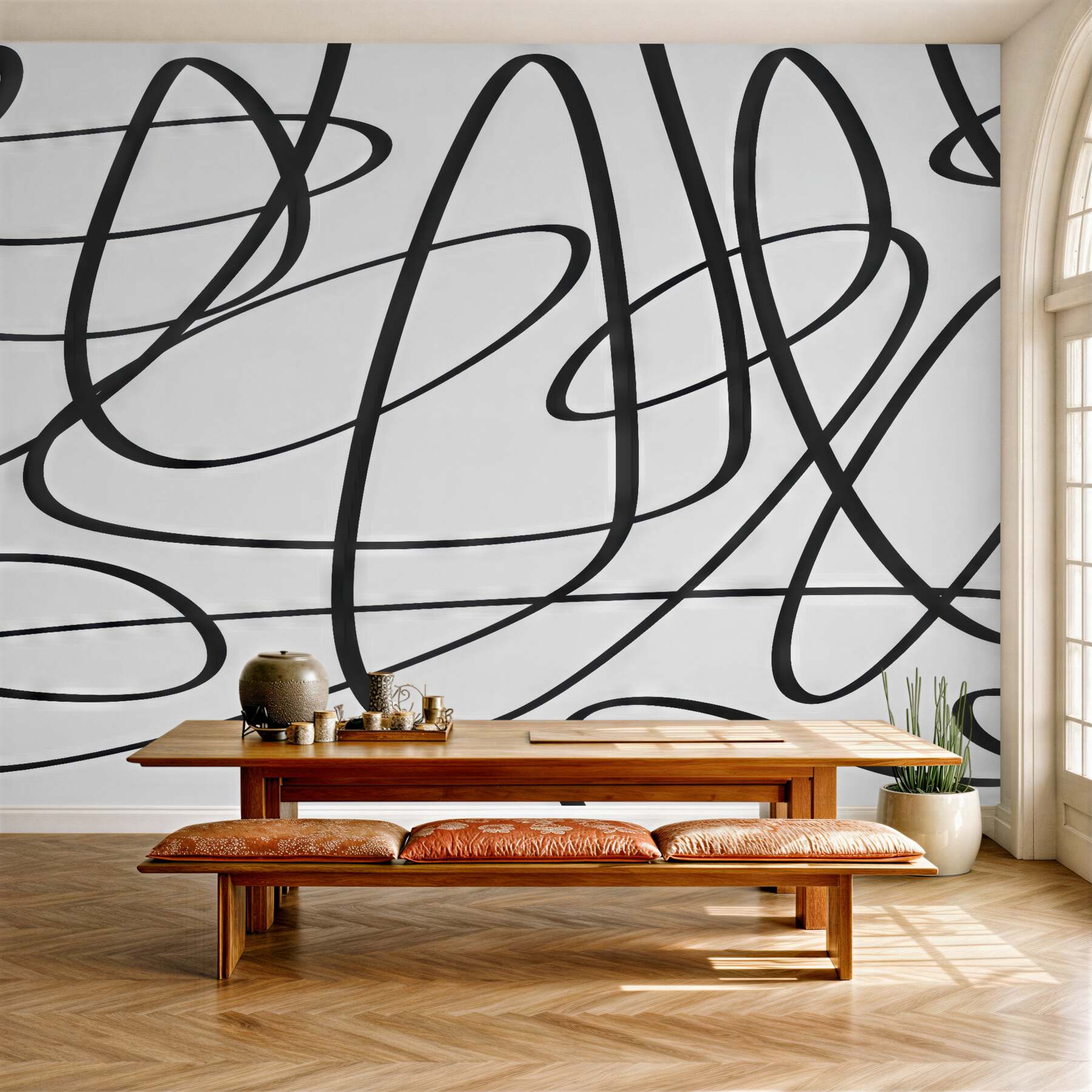 Fototapeta abstrakcyjne czarne linie minimalistyczne