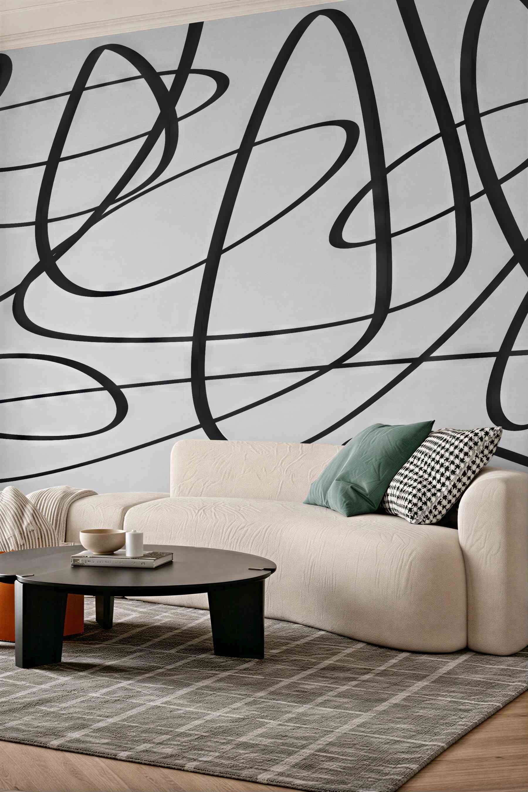 Fototapeta abstrakcyjne czarne linie minimalistyczne