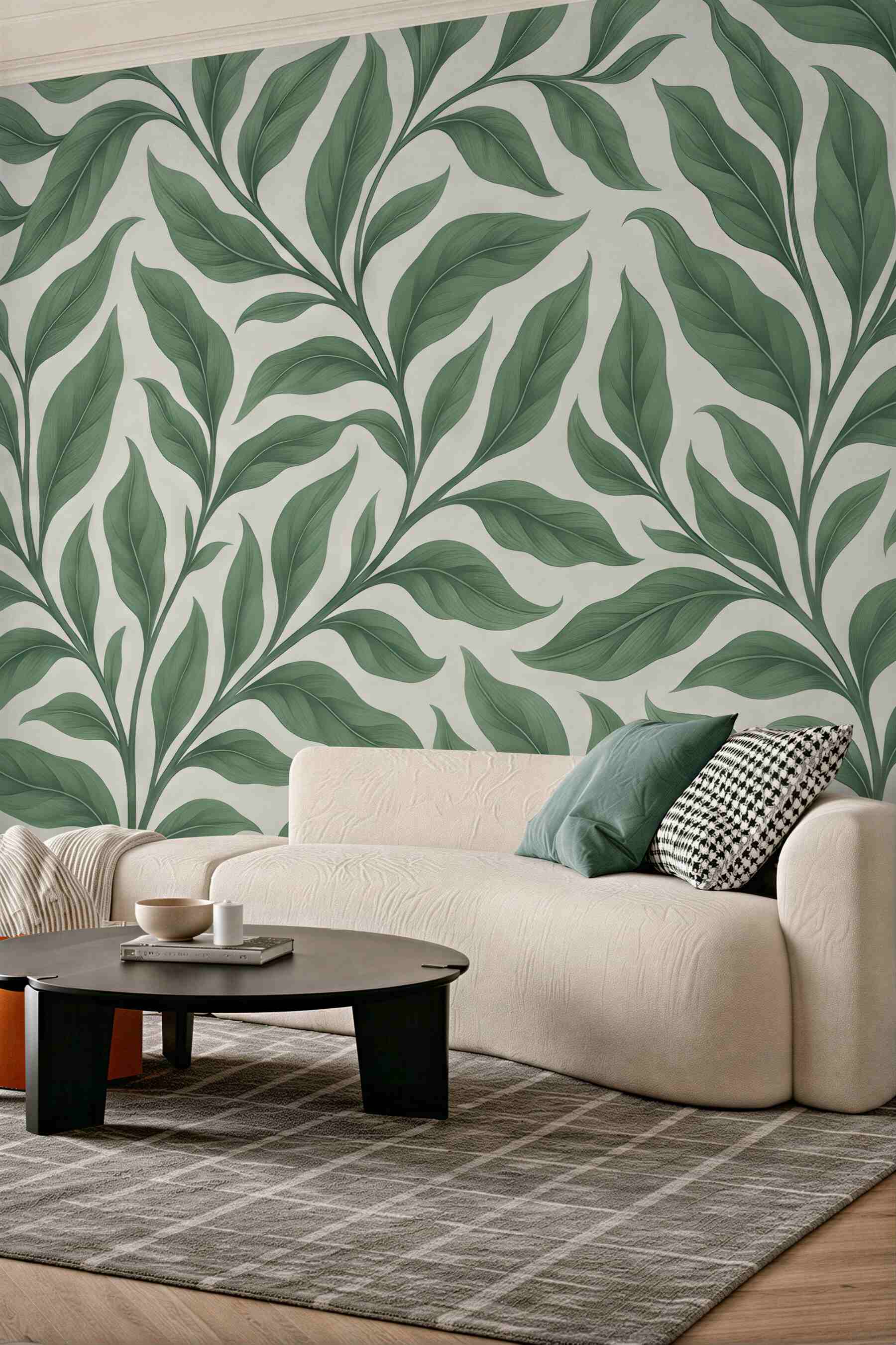 Fototapeta zielone liście w botanicznym stylu