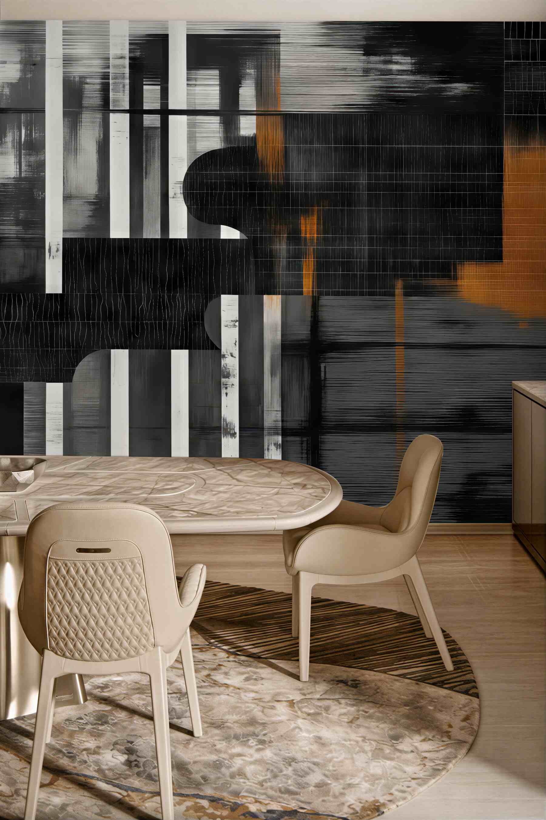 Fototapeta abstrakcyjna geometria z miedzianym akcentem