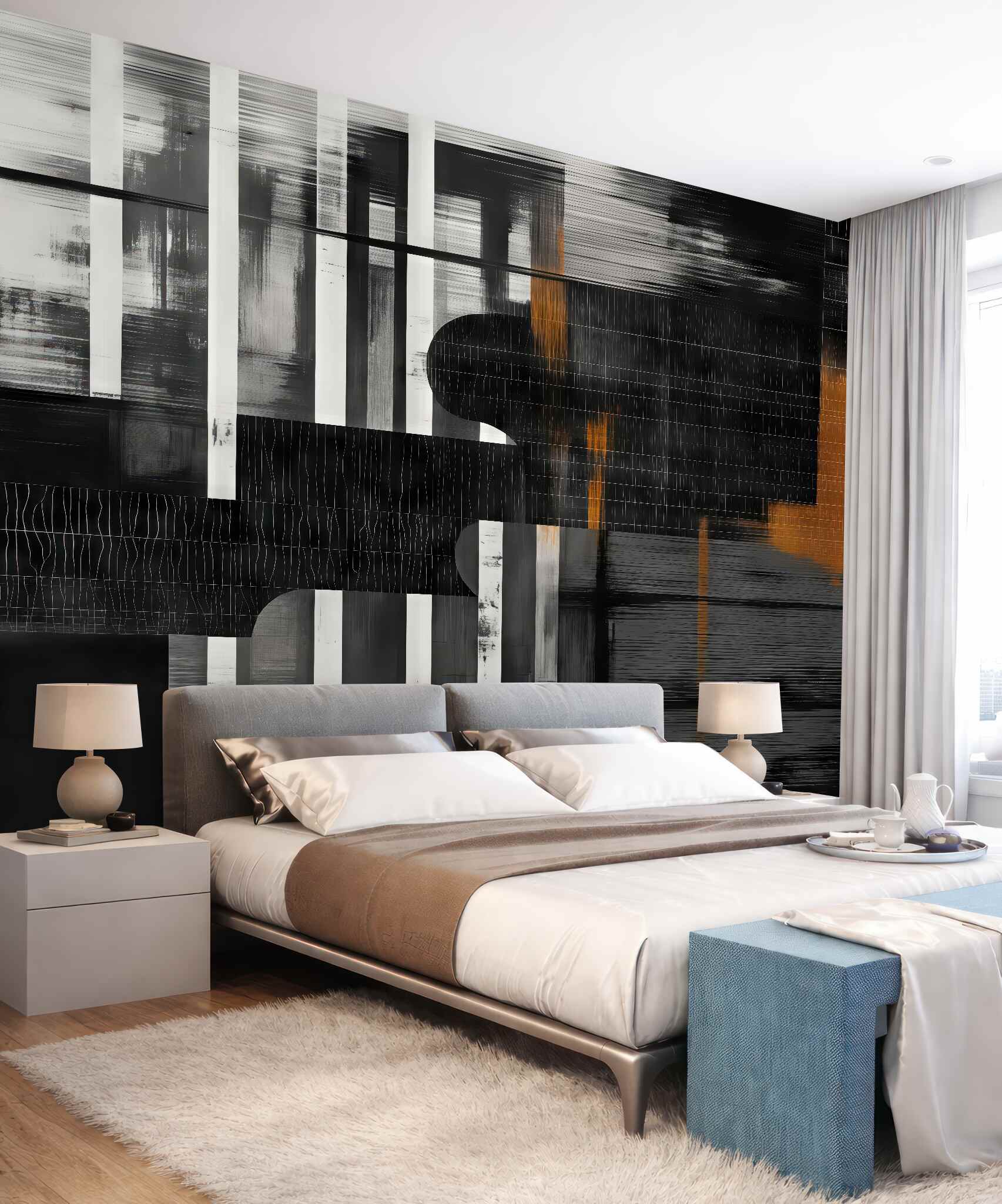 Fototapeta abstrakcyjna geometria z miedzianym akcentem