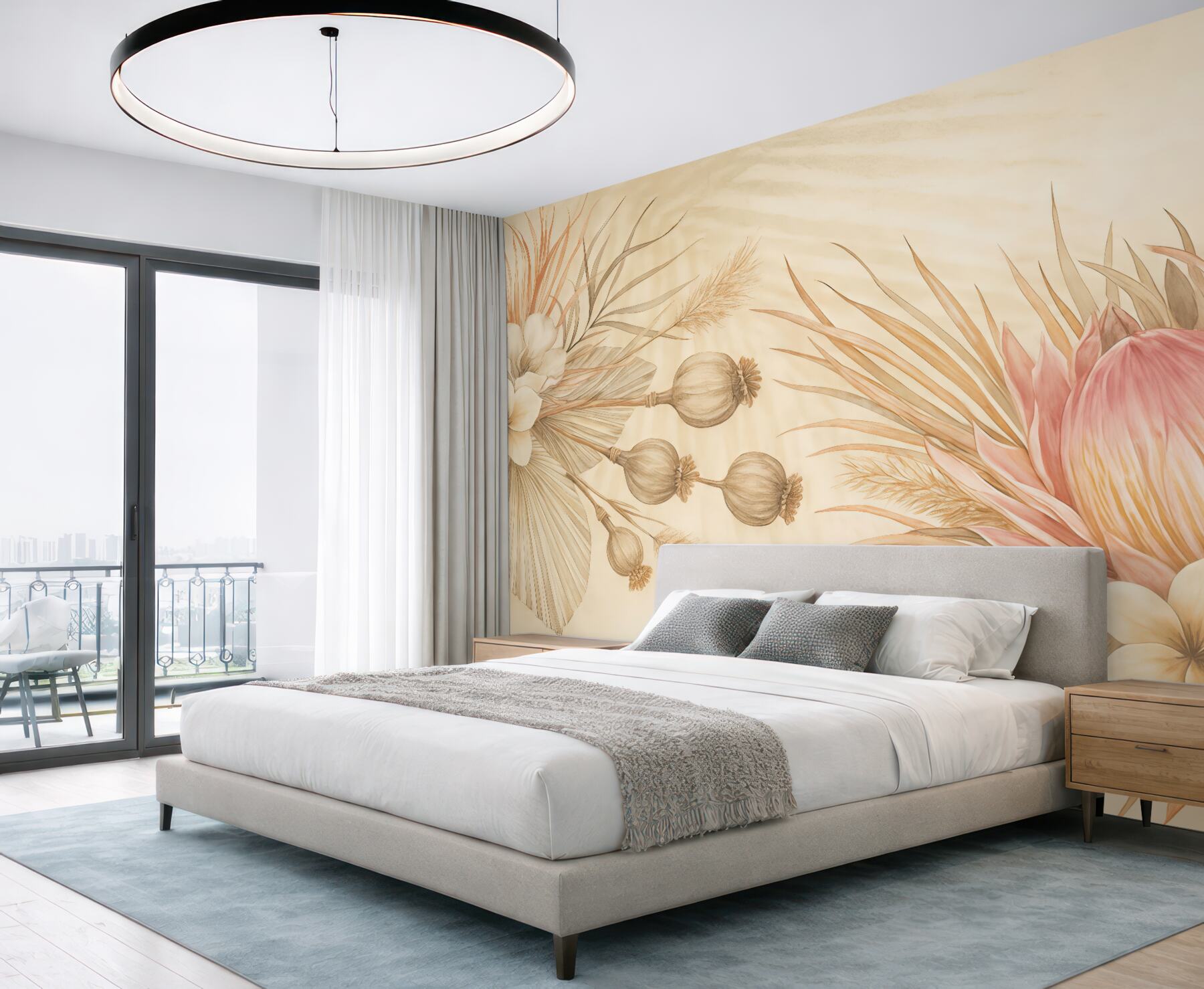 Fototapeta pastelowa kompozycja boho z proteą