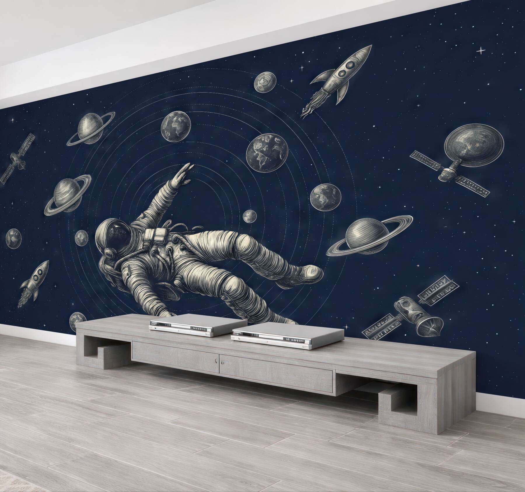 Fototapeta astronauta w kosmicznej otchłani
