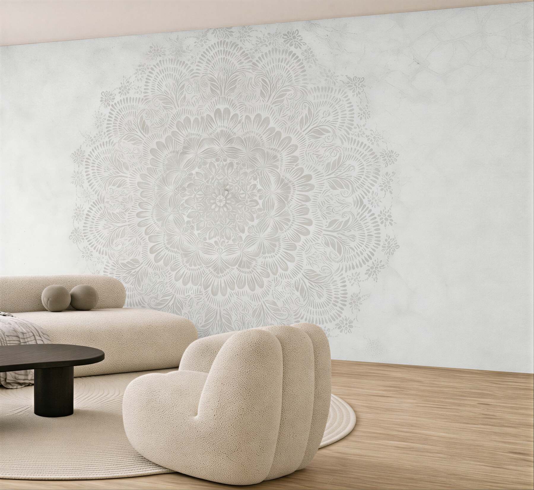 Fototapeta subtelna mandala na jasnym marmurze