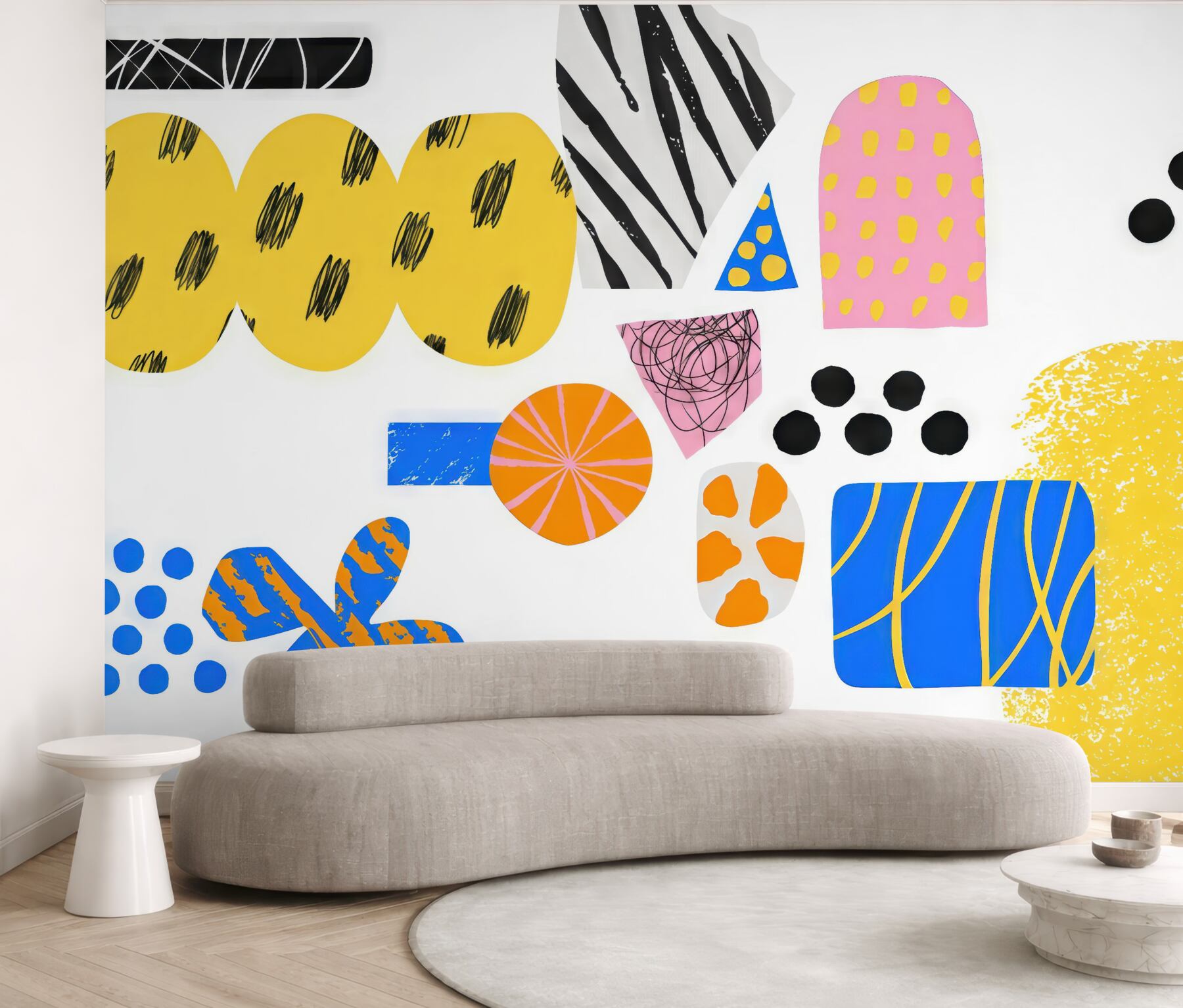 Fototapeta kolorowa abstrakcja w stylu memphis