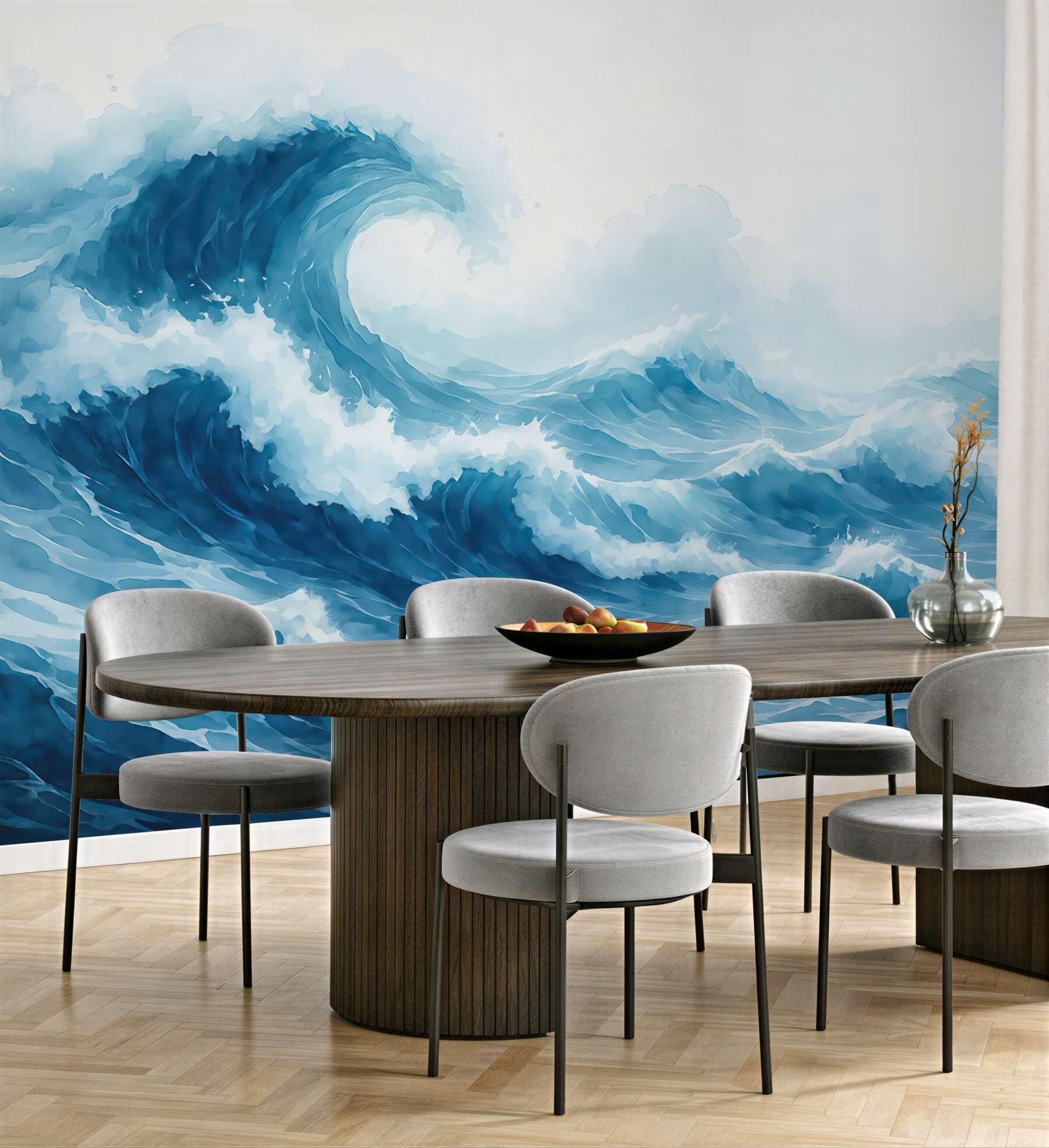 Fototapeta malarskie błękitne fale oceanu