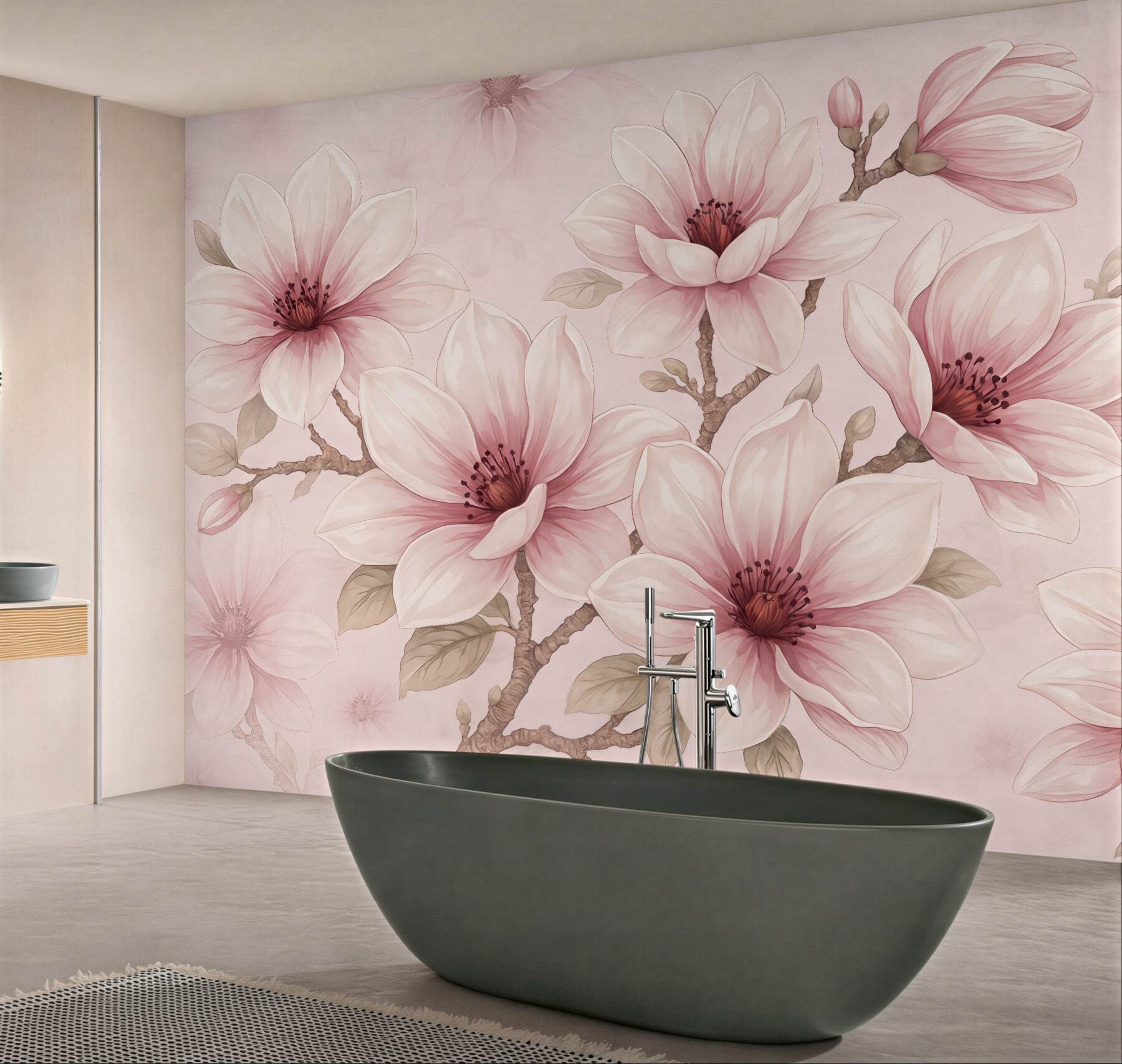 Fototapeta pudrowe magnolie w delikatnym rozkwicie