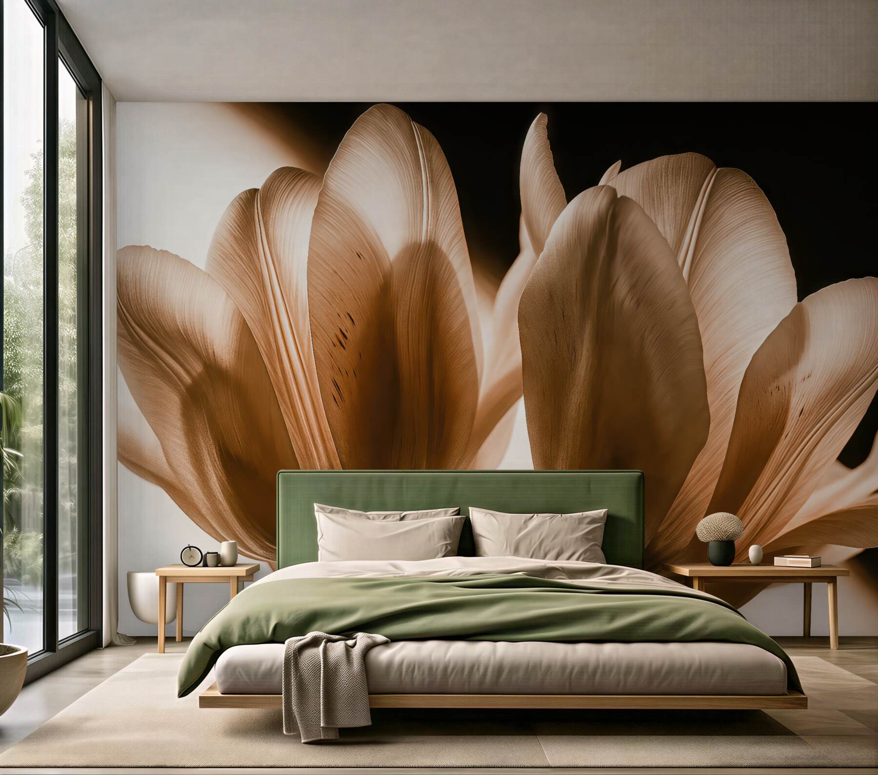Fototapeta sepiowe tulipany w artystycznym zbliżeniu