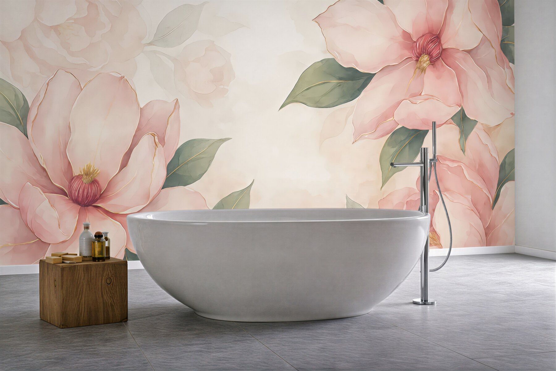 Fototapeta pudrowe magnolie w subtelnej elegancji